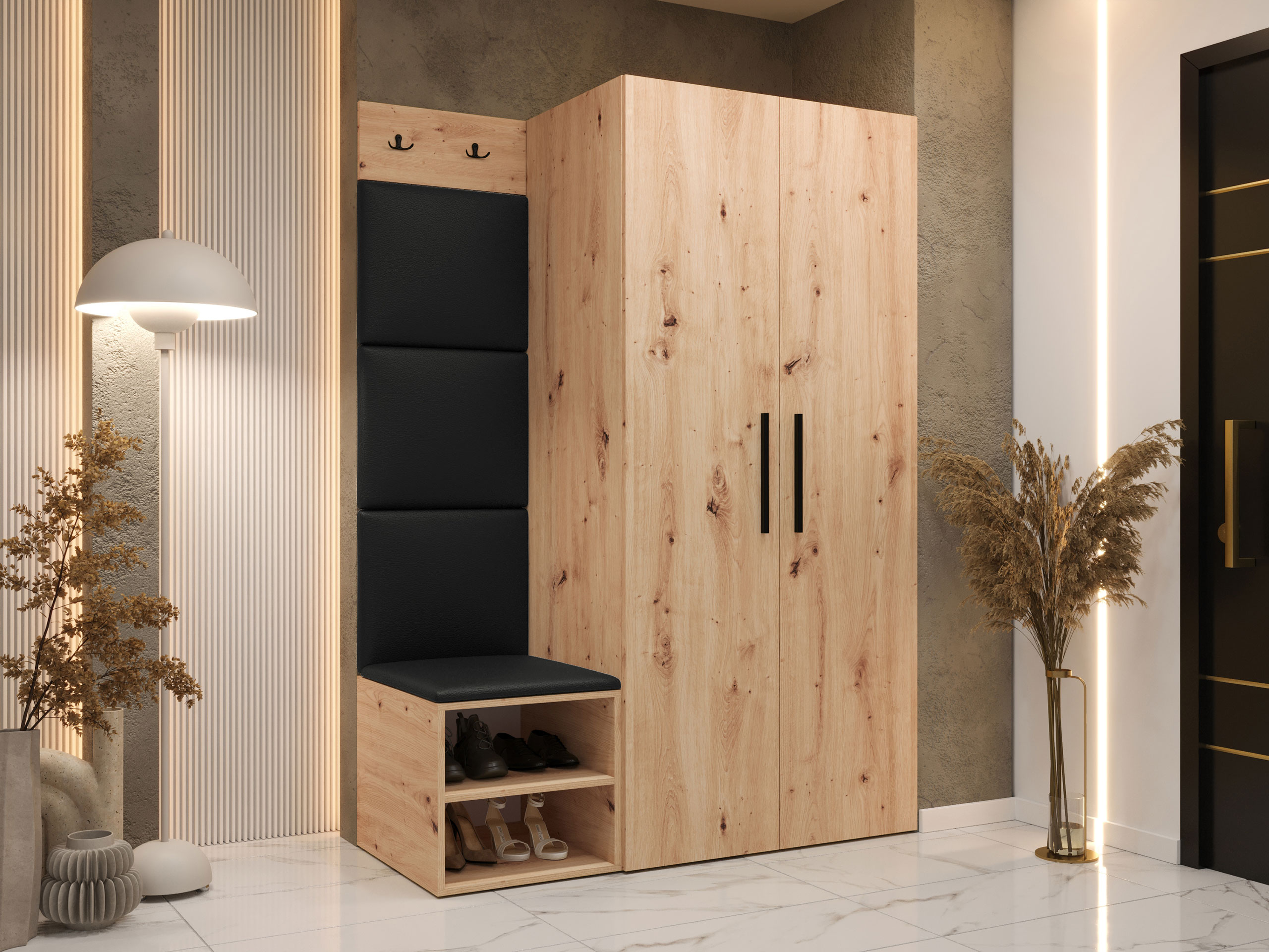 Conjunto para recibidor Hartford 523 (Roble Artisan)