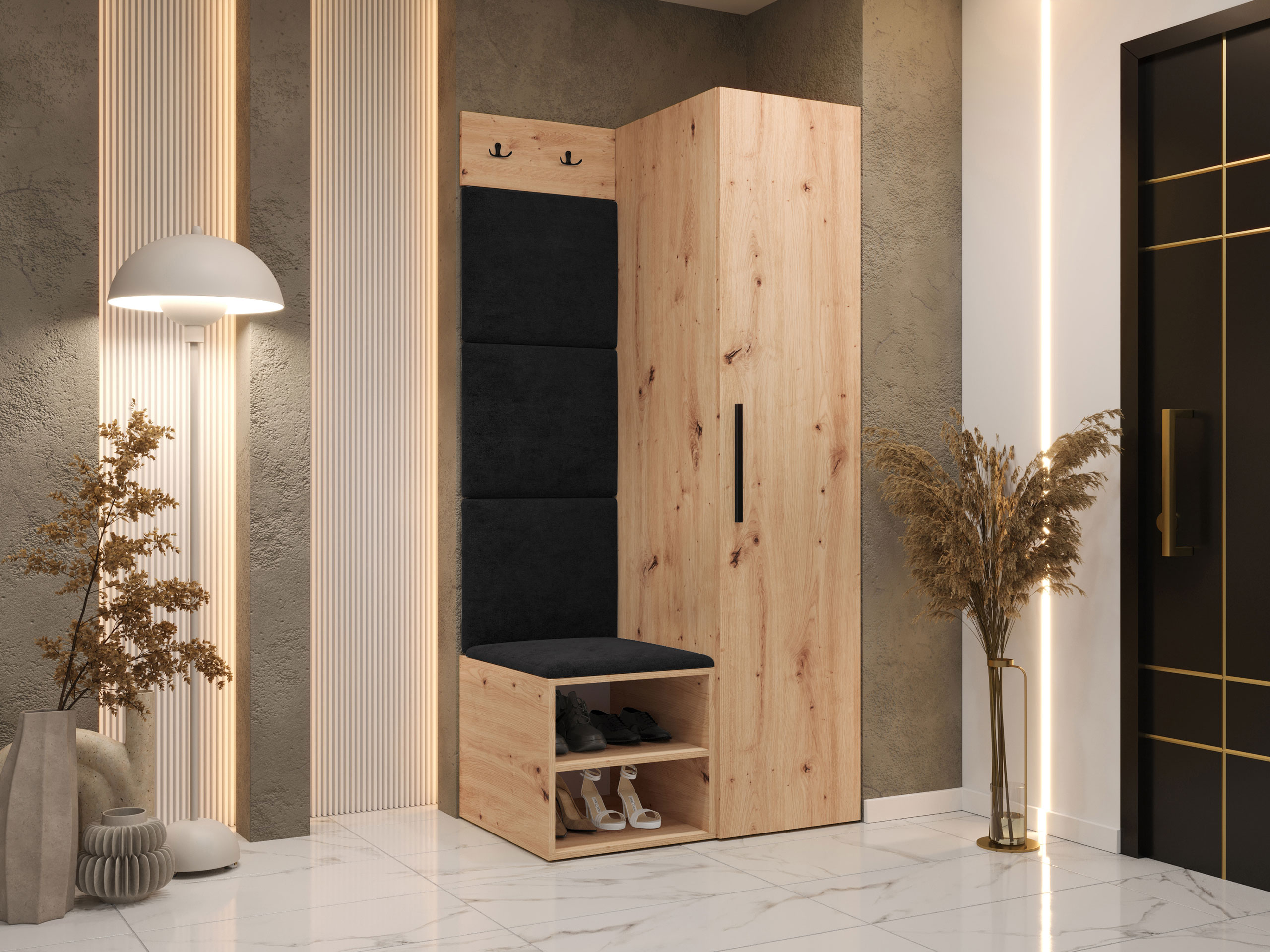 Conjunto para recibidor Hartford 524 (Roble Artisan)