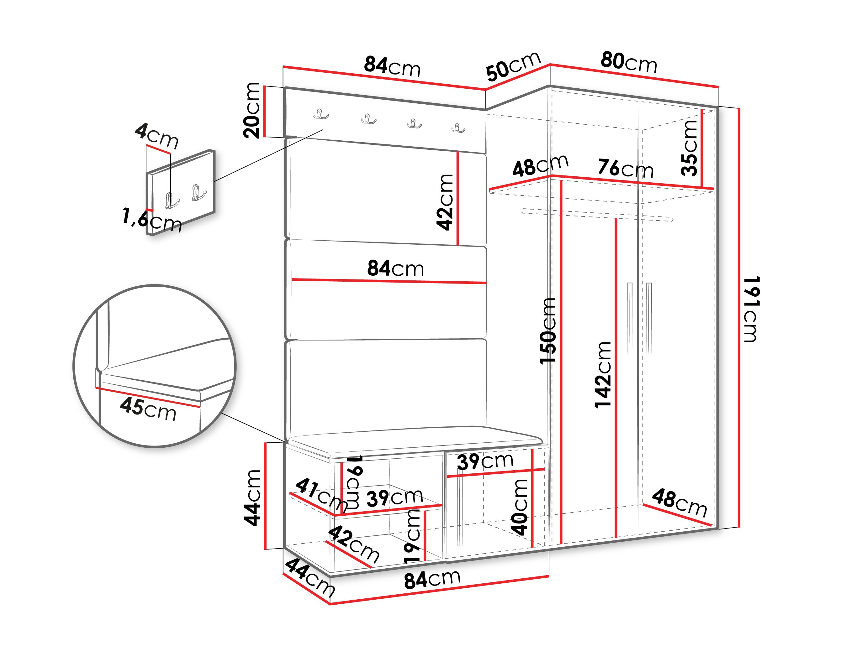 Conjunto para recibidor Hartford 526 (Cachemira)