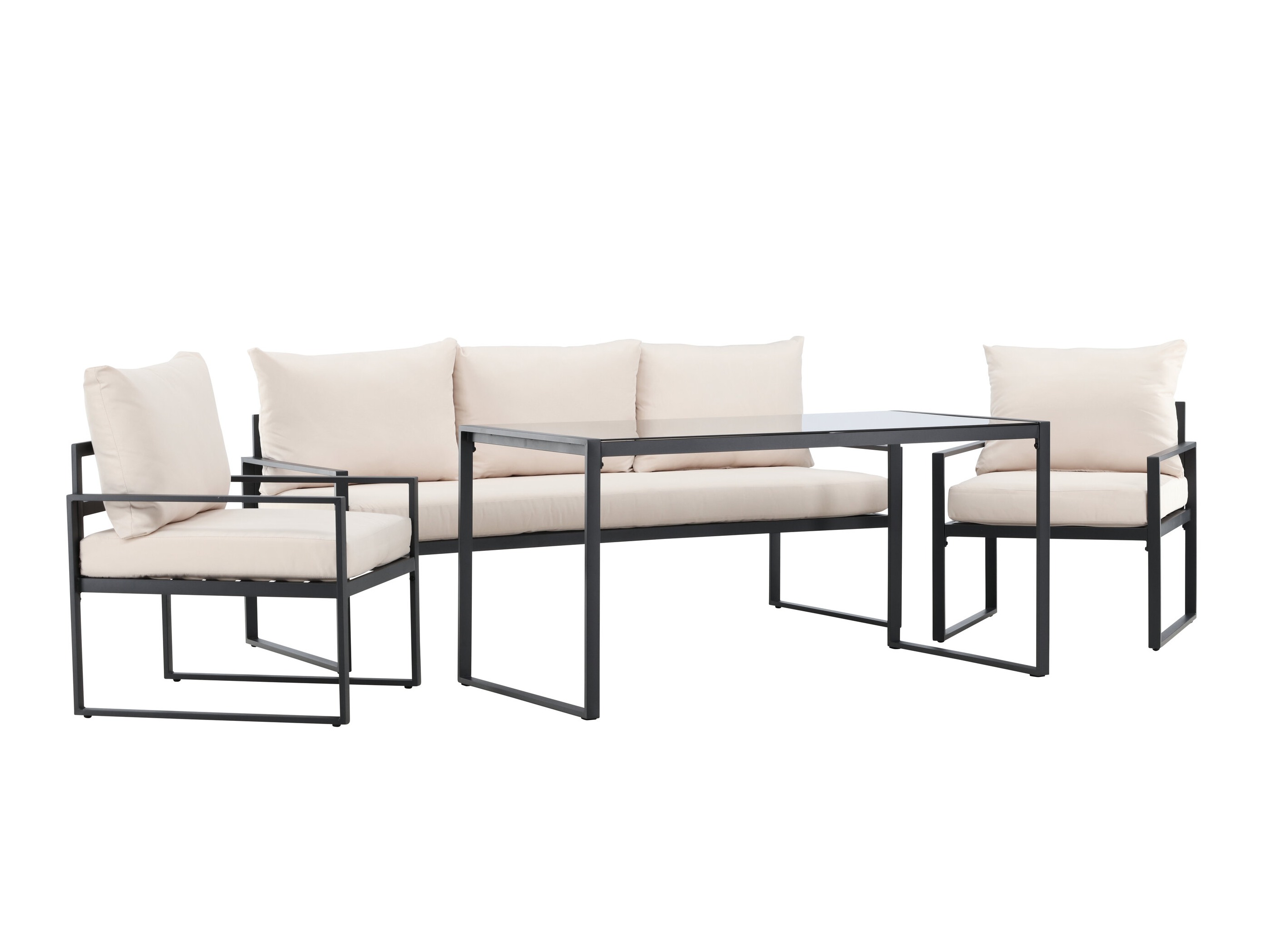 Conjunto de muebles de exterior Dallas 4733 (Negro + Beige)