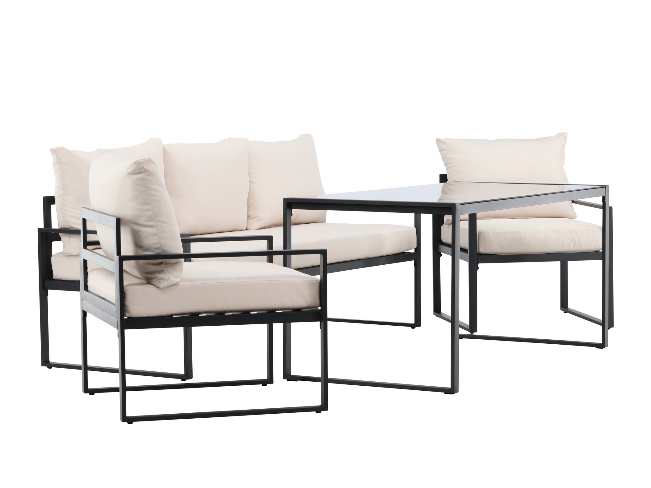 Conjunto de muebles de exterior Dallas 4733 (Negro + Beige)