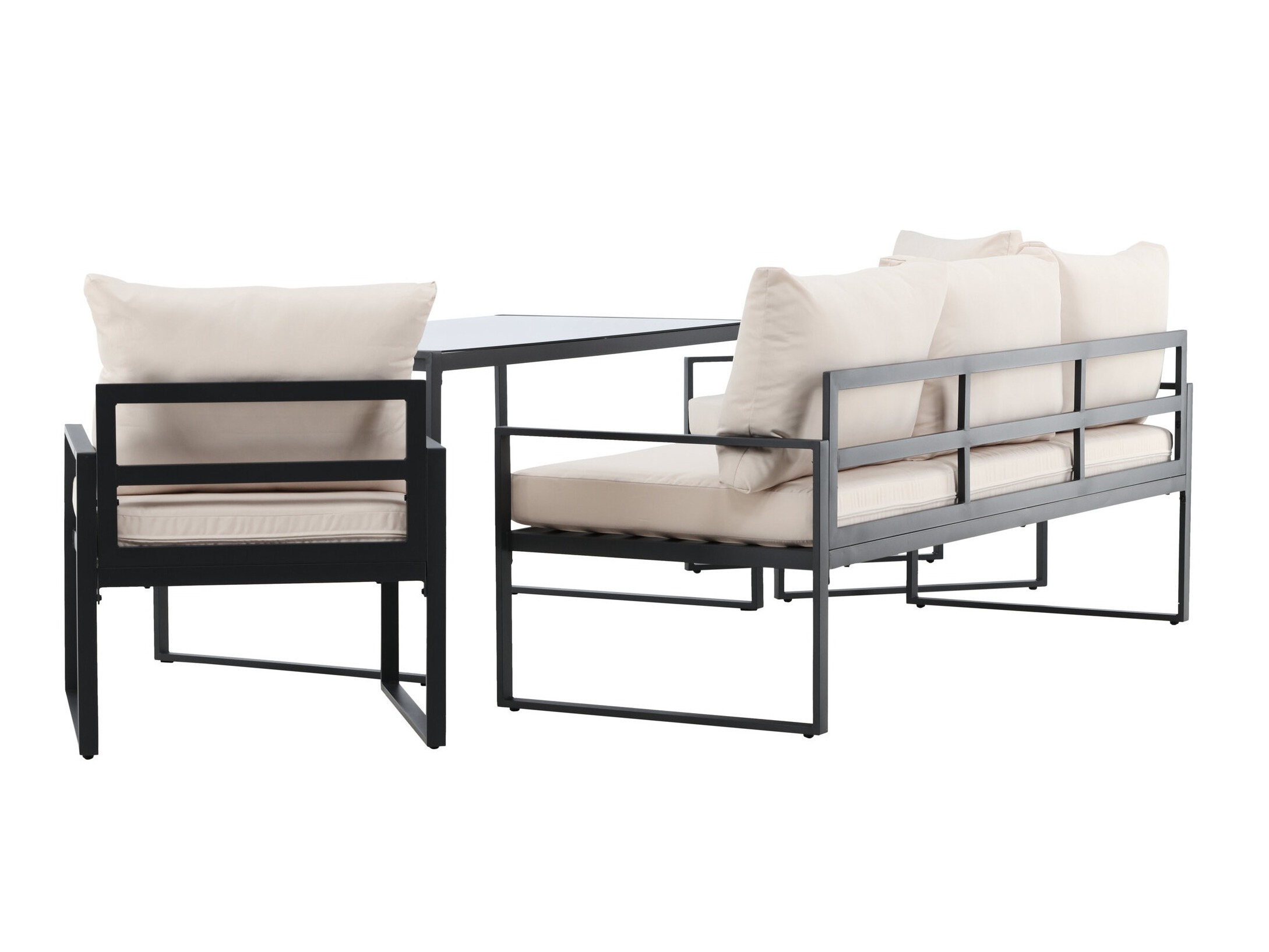 Conjunto de muebles de exterior Dallas 4733 (Negro + Beige)