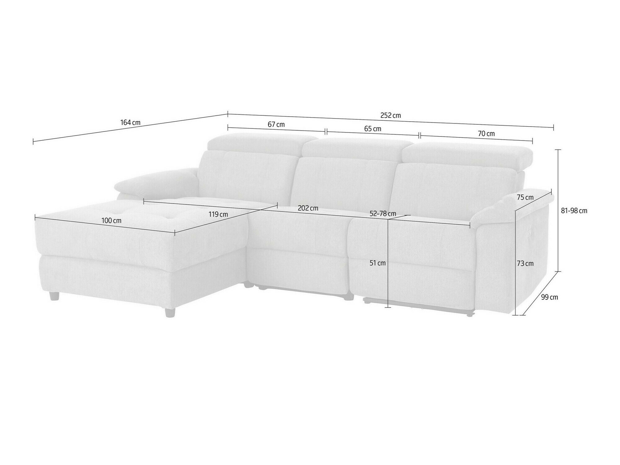 Sillón reclinable de ángulo suave Denton 1503 (Marrón)