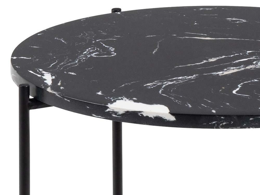 Mesa auxiliar Norsica 609 (Mármol negro + Negro)