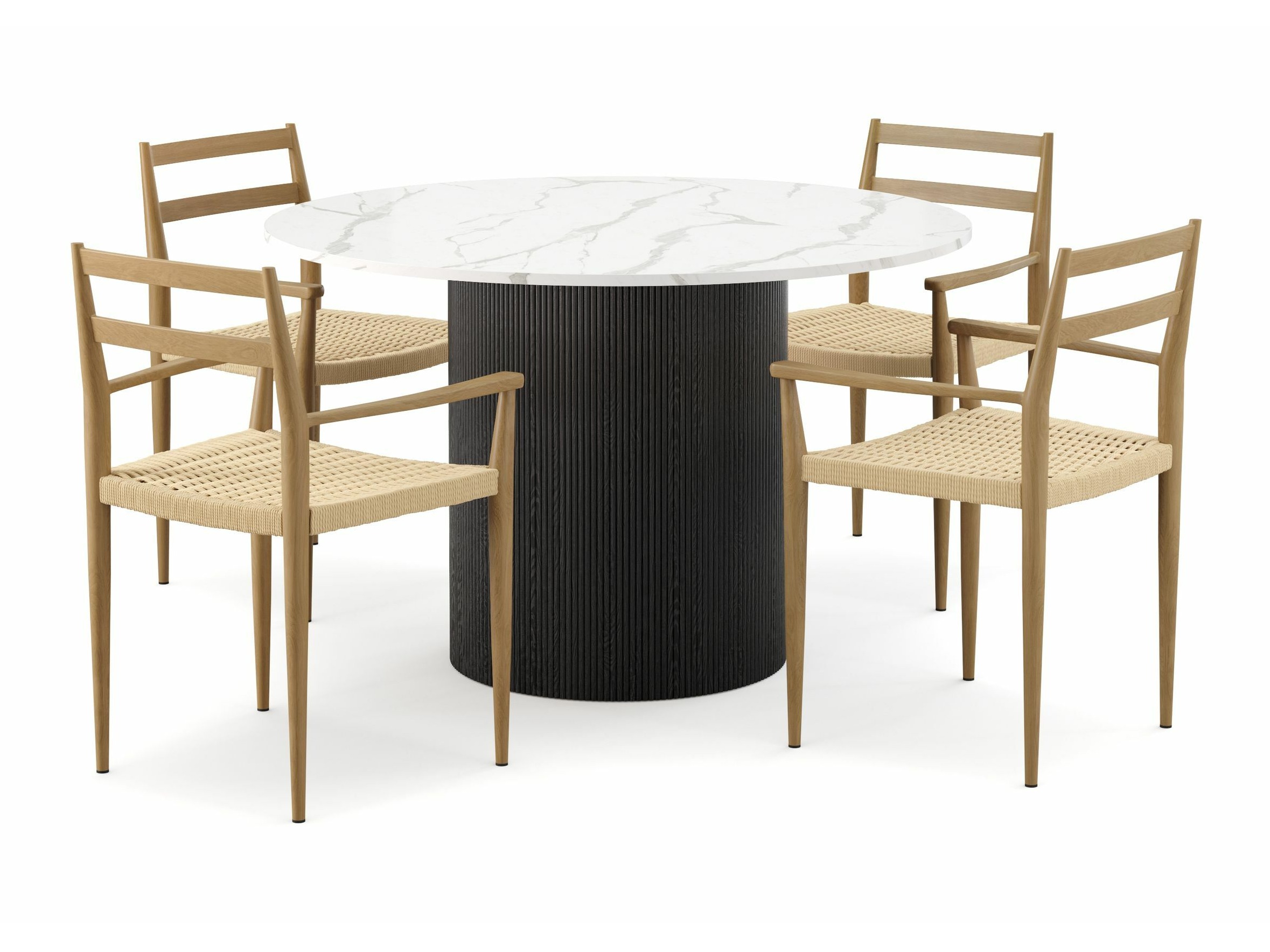 Mesa Springfield 306 (Negro + Mármol blanco)