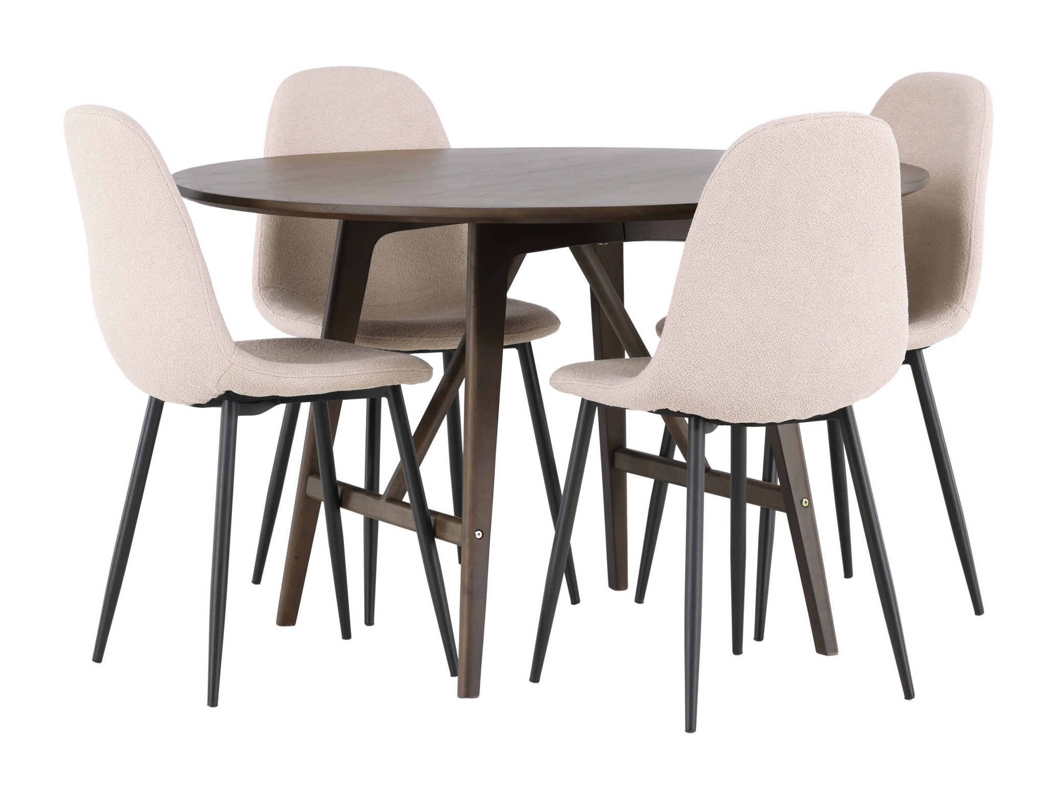 Conjunto de mesas y sillas para comedor Dallas 4887 (Negro + Beige)