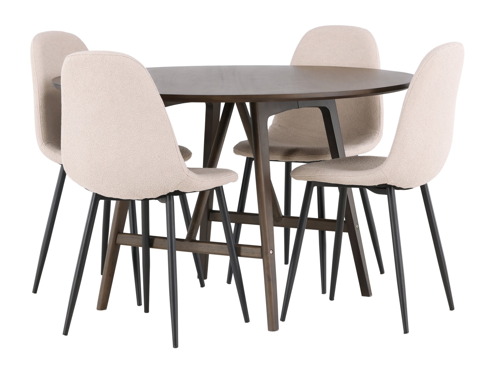 Conjunto de mesas y sillas para comedor Dallas 4887 (Negro + Beige)