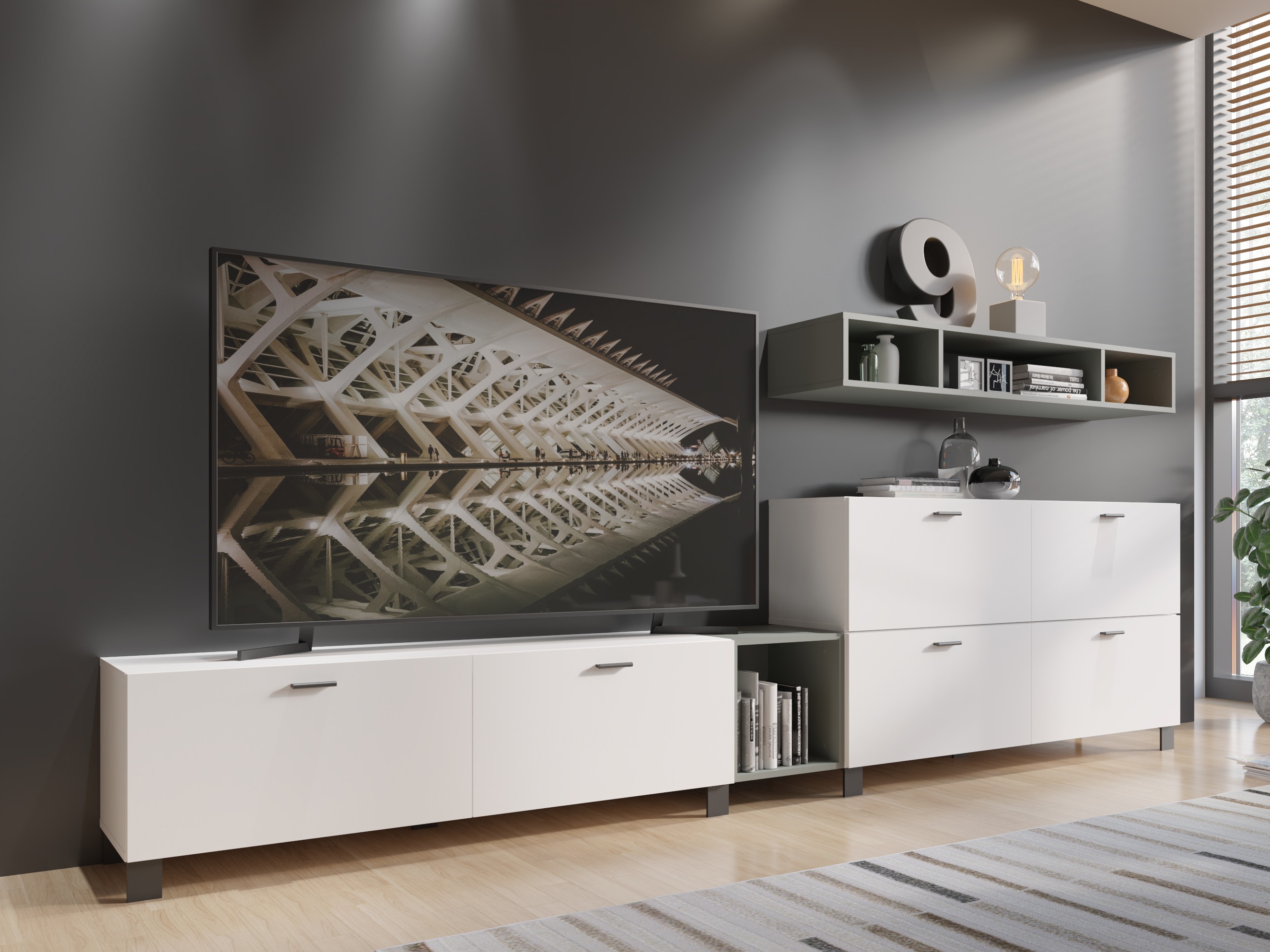 Conjunto de salón Virnolu 109 (Blanco + Verde)