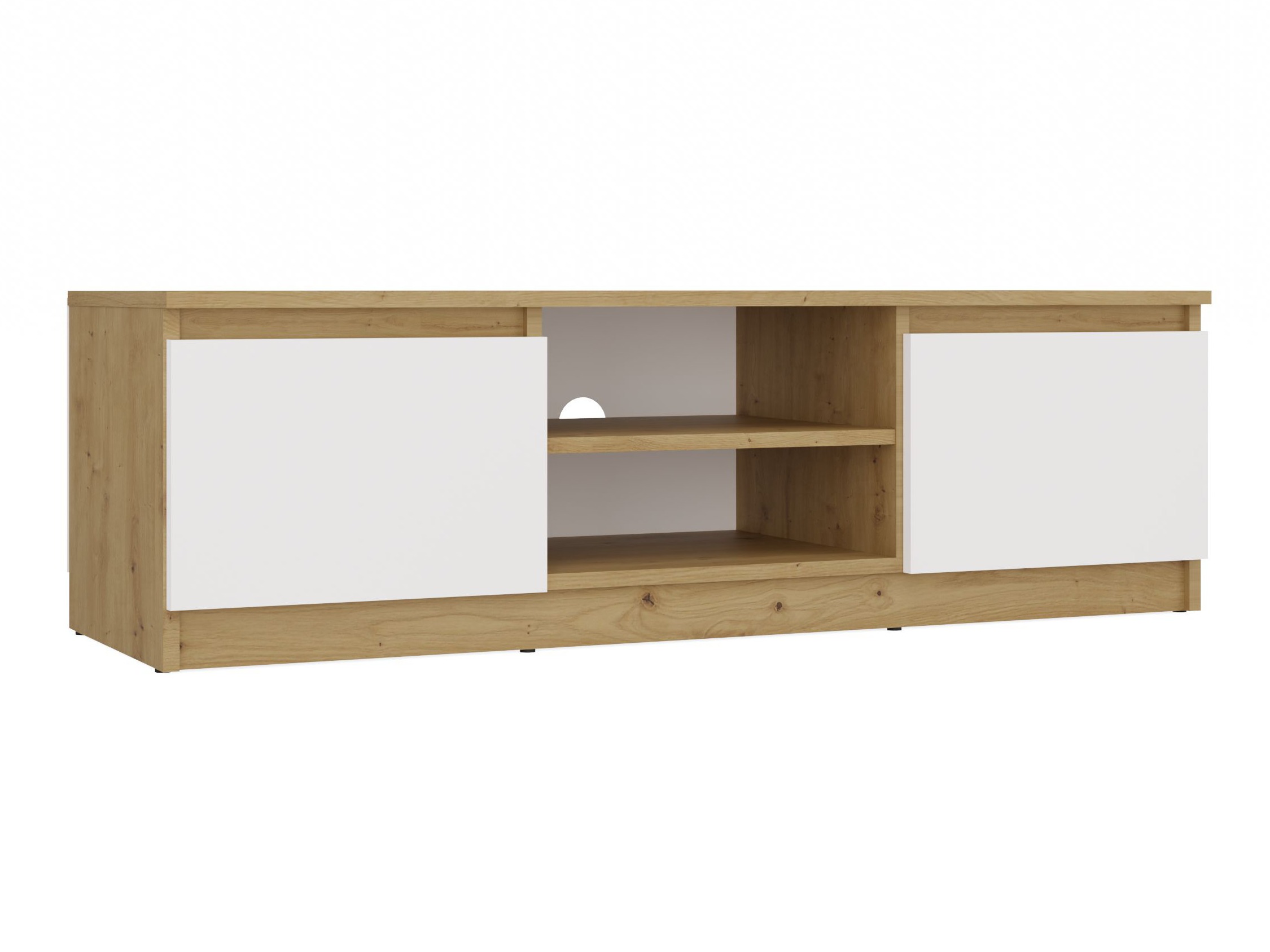Mueble TV Elbvelu 123 (Roble Artisan + Blanco)