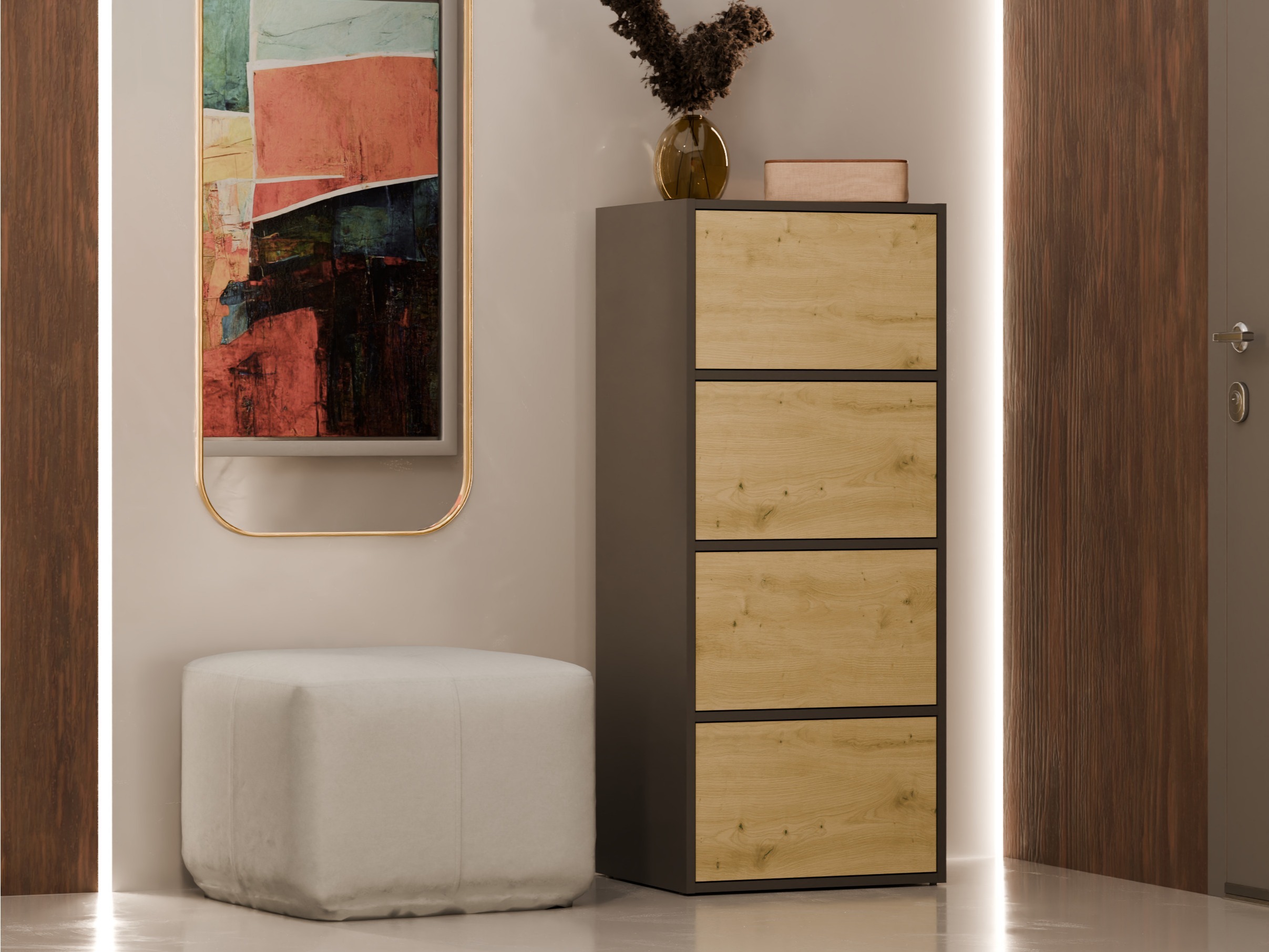 Aparador Mandeville 298 (Antracita + Roble Artisan)