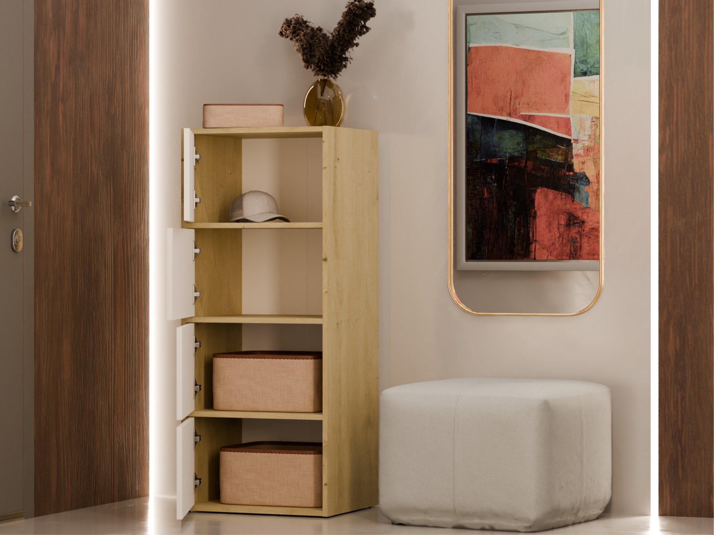 Aparador Mandeville 298 (Blanco + Roble Artisan)