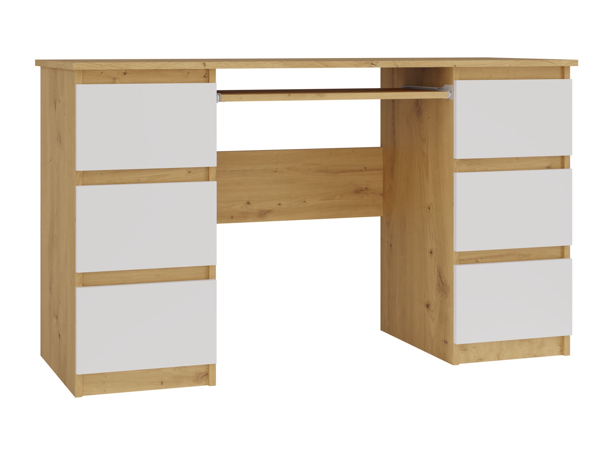 Mesa de oficina Mandeville 178 (Roble Artisan + Blanco)