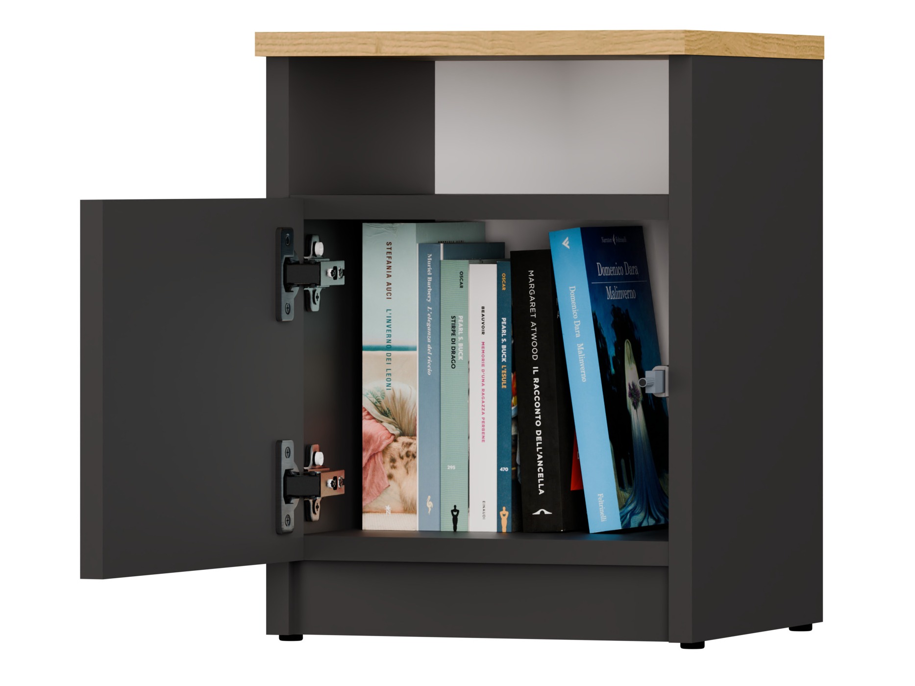 Mesilla de noche Mandeville 305 (Antracita + Roble Artisan)