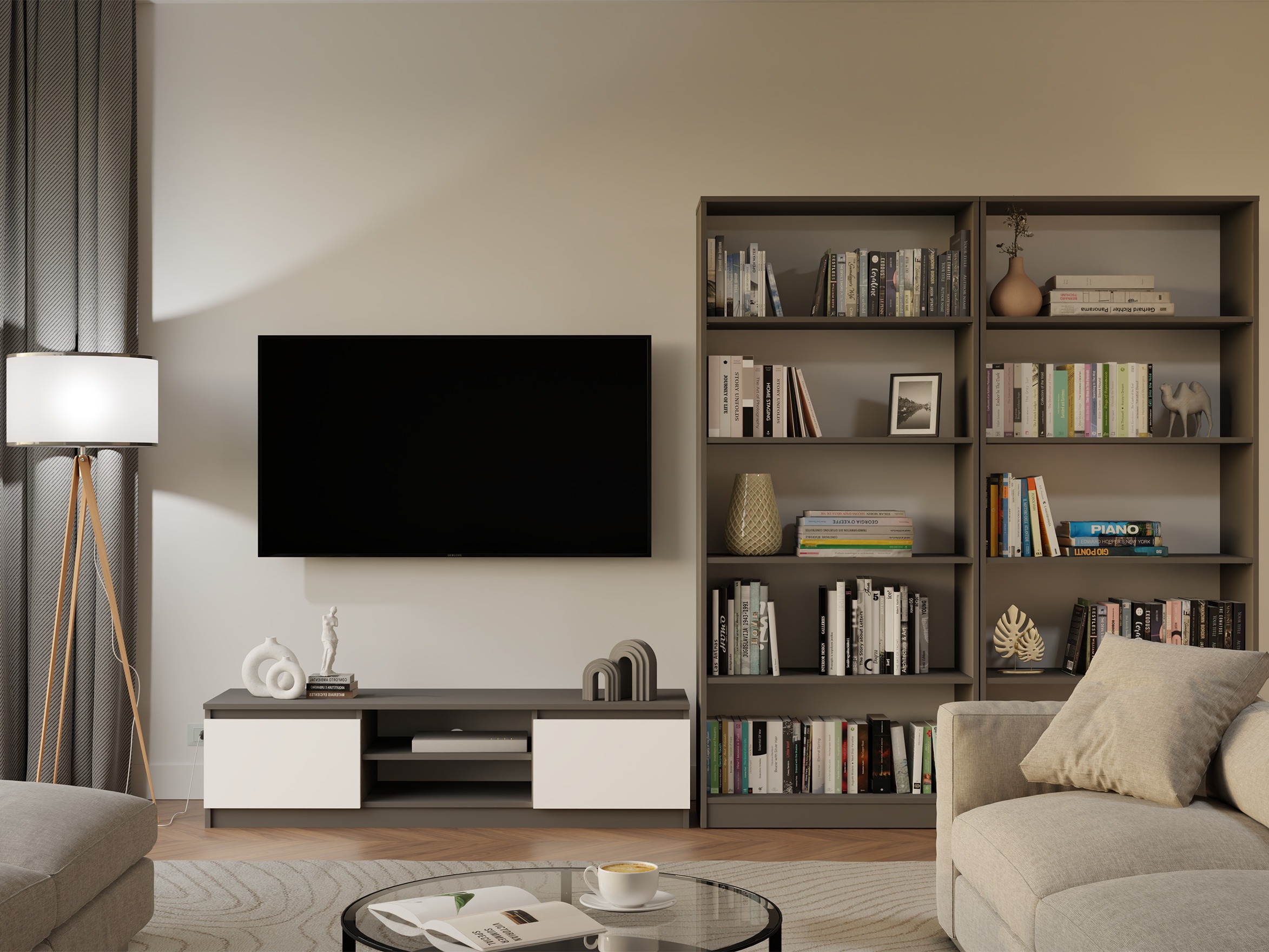 Estantería Mandeville 253 (Antracita + Blanco)