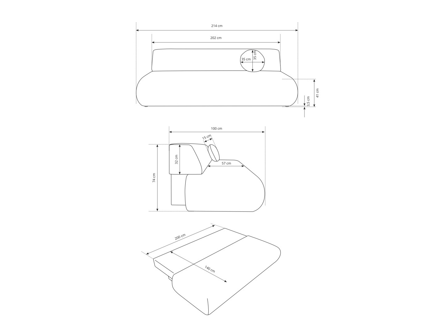 Sofá cama Kingston 182 (Puente 03)