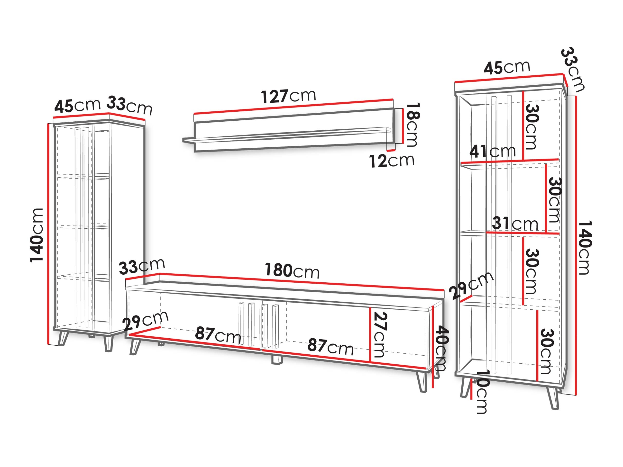 Conjunto de salón Facetor (Grafito)