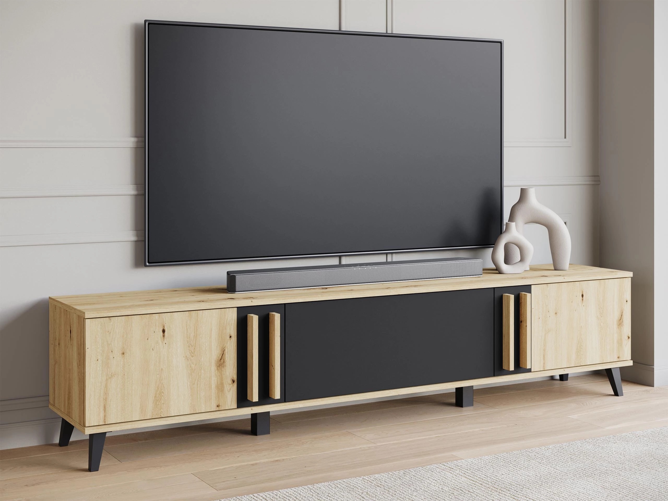 Mueble TV Facetor (Roble Artisan + Grafito)