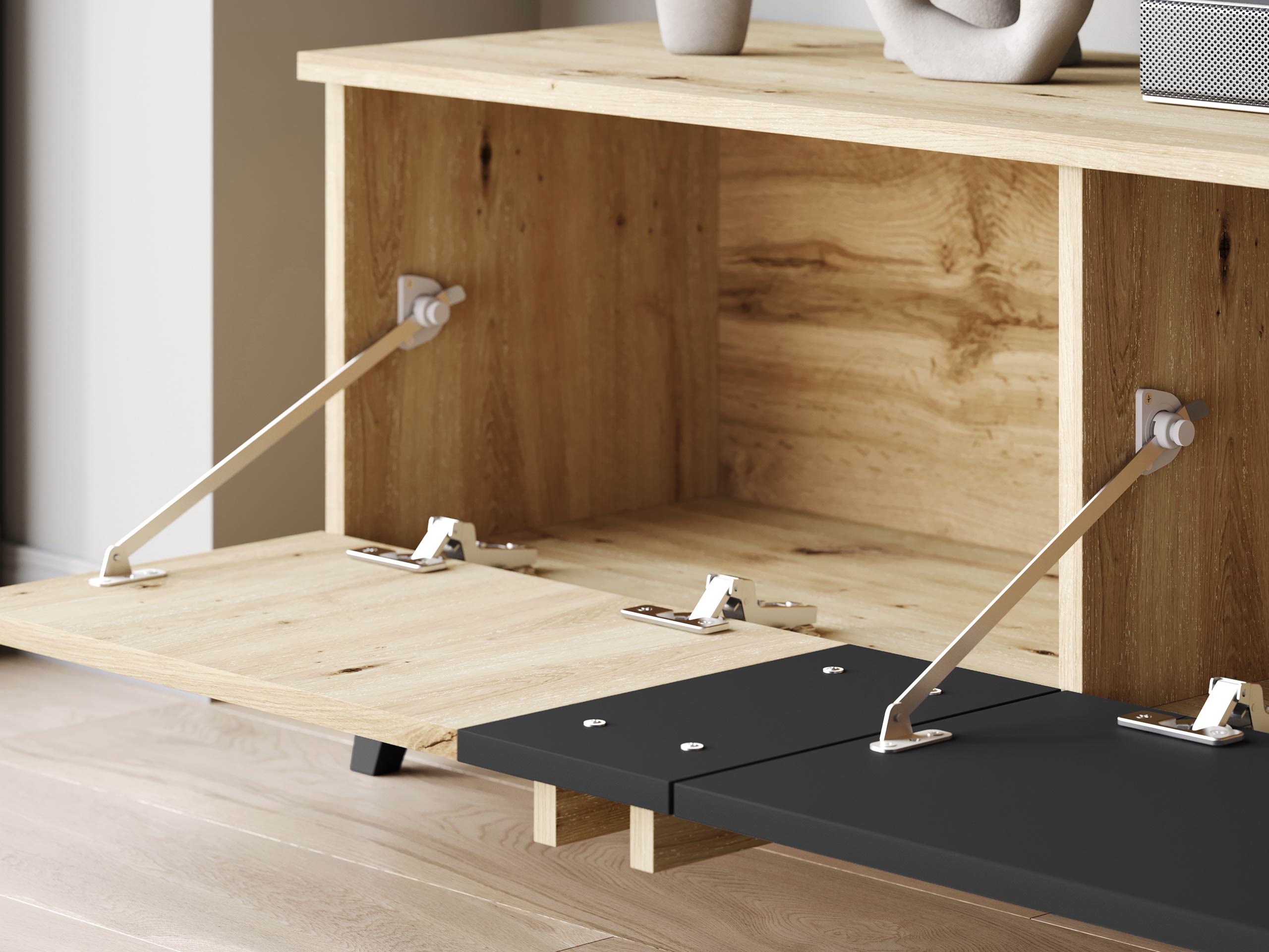 Mueble TV Facetor (Roble Artisan + Grafito)