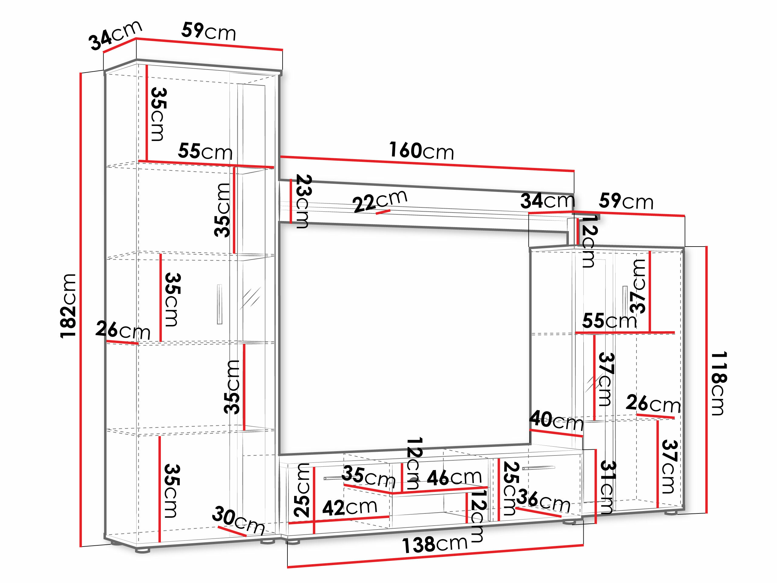 Conjunto de salón Bristol 202 (Roble Artisan)