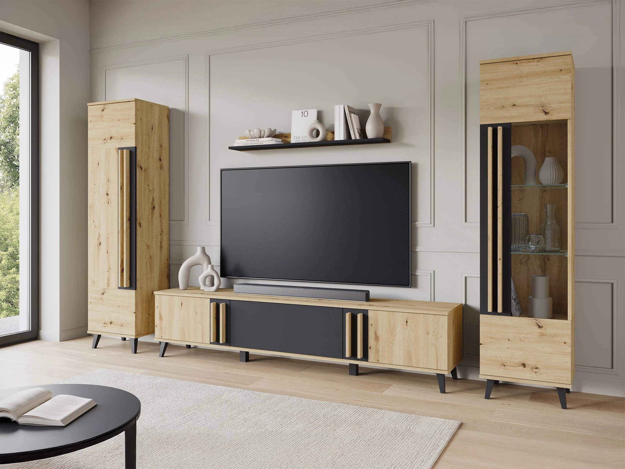 Conjunto de salón Temora 103 (Roble Artisan + Grafito)