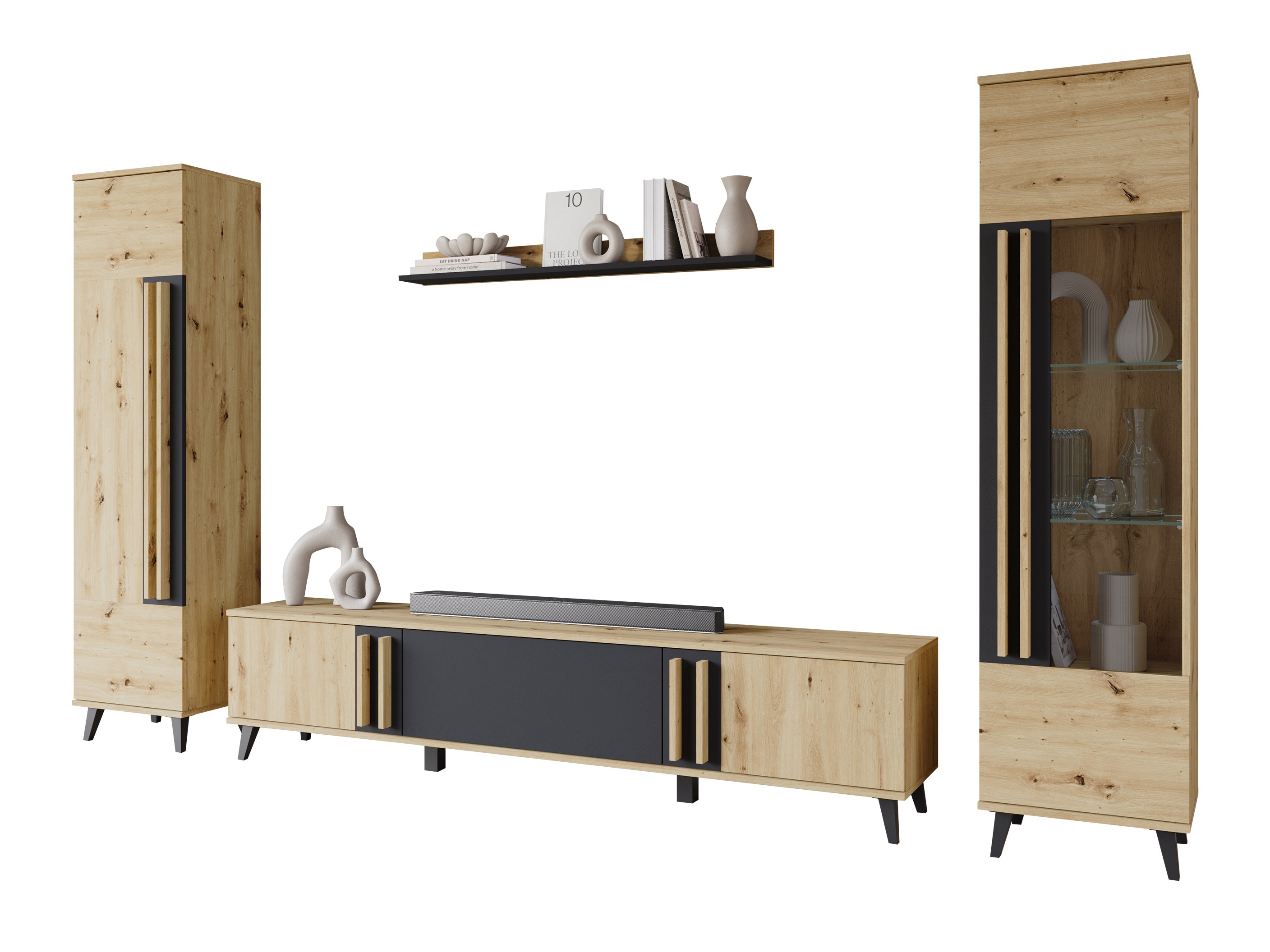 Conjunto de salón Temora 103 (Roble Artisan + Grafito)