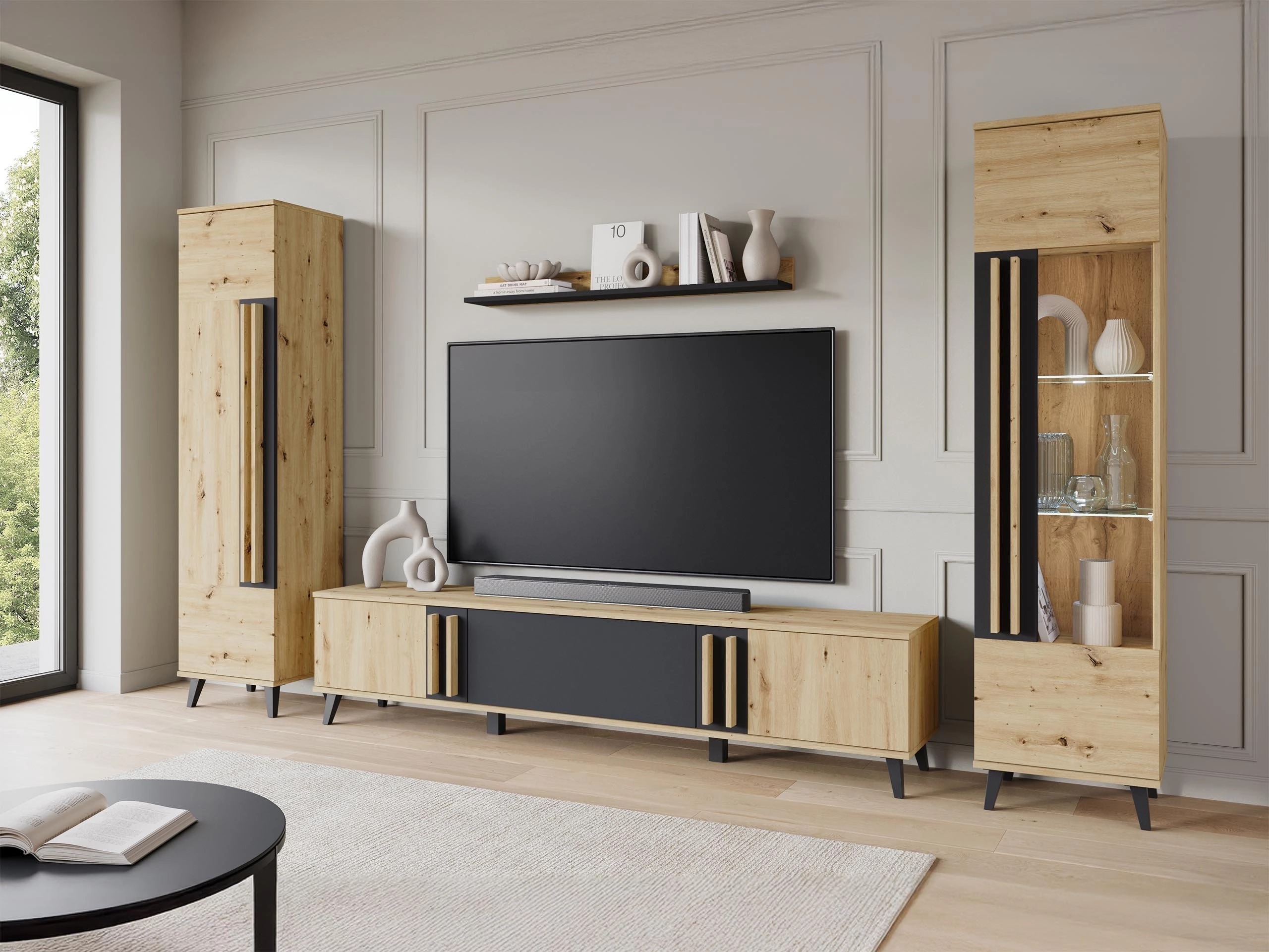 Conjunto de salón Temora 103 (Roble Artisan + Grafito)