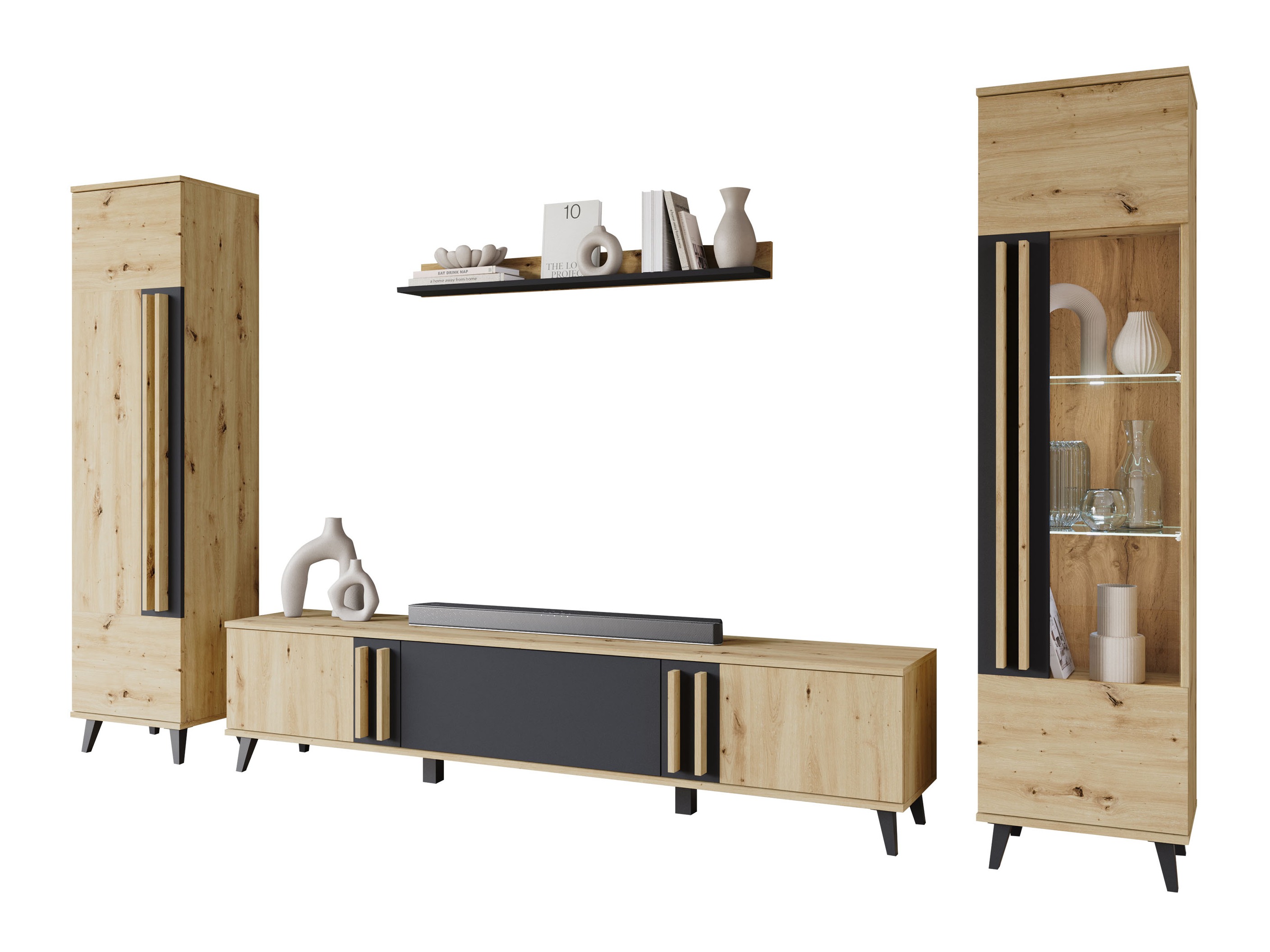 Conjunto de salón Temora 103 (Roble Artisan + Grafito)