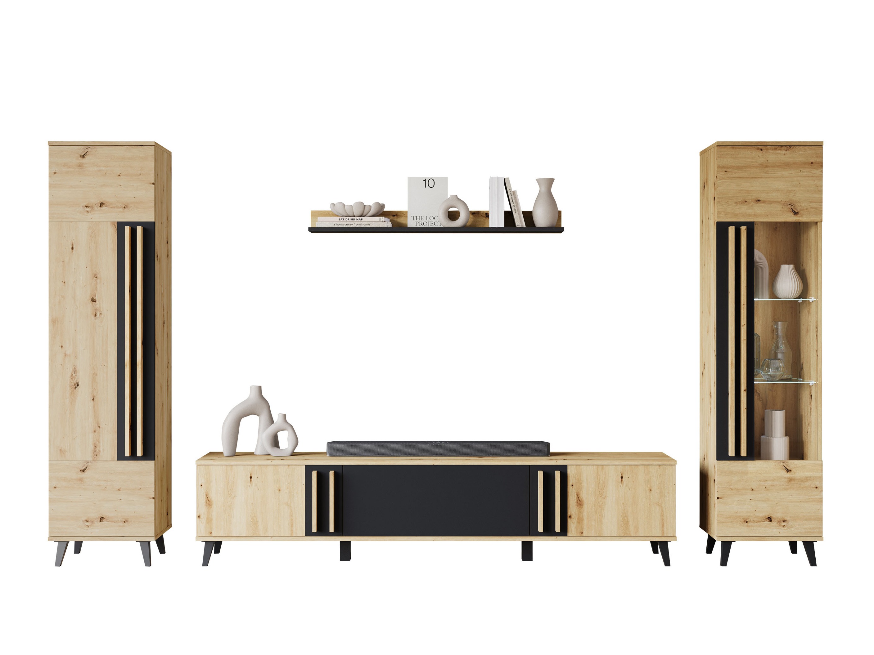 Conjunto de salón Temora 103 (Roble Artisan + Grafito)