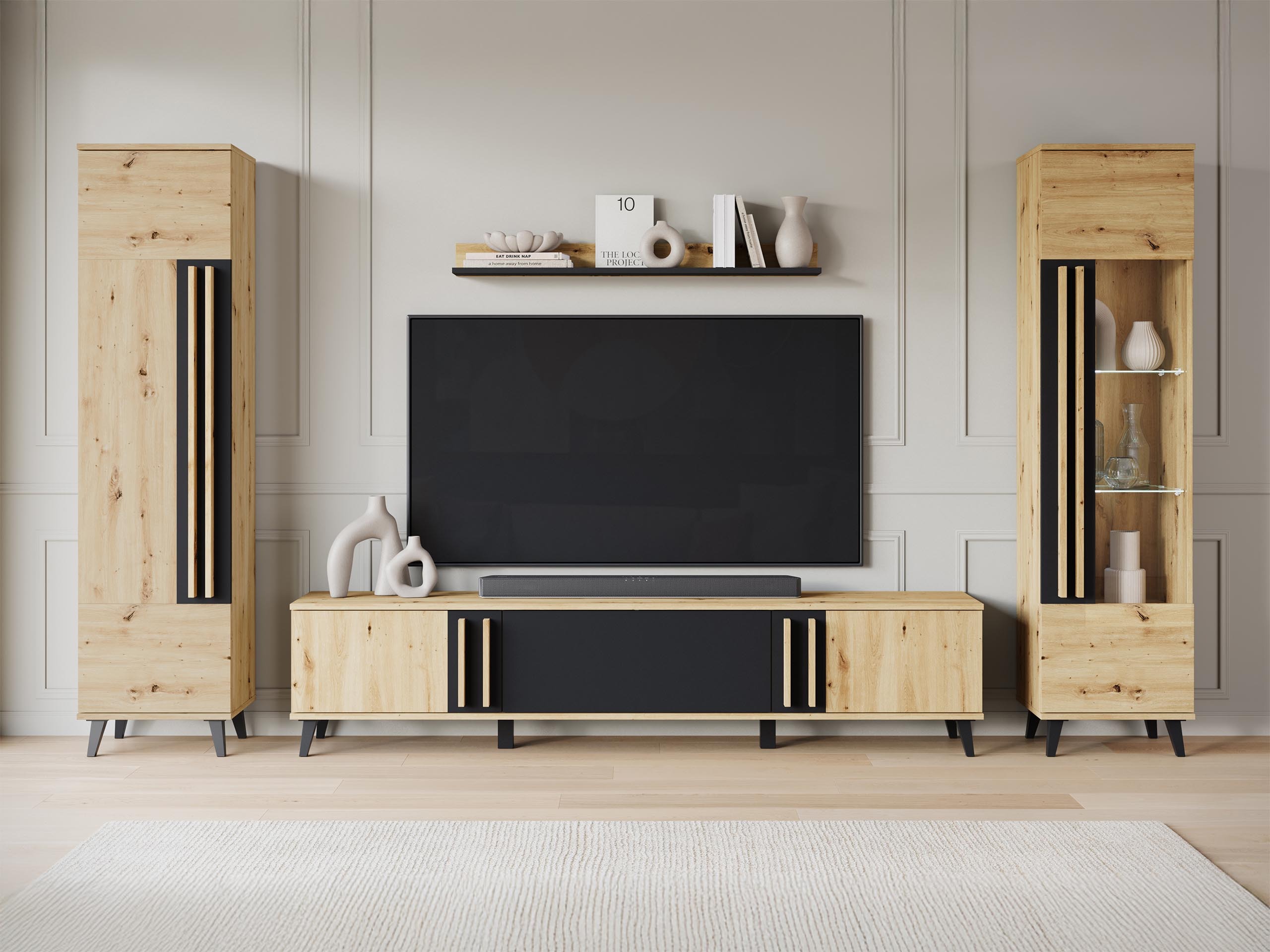 Conjunto de salón Temora 103 (Roble Artisan + Grafito)