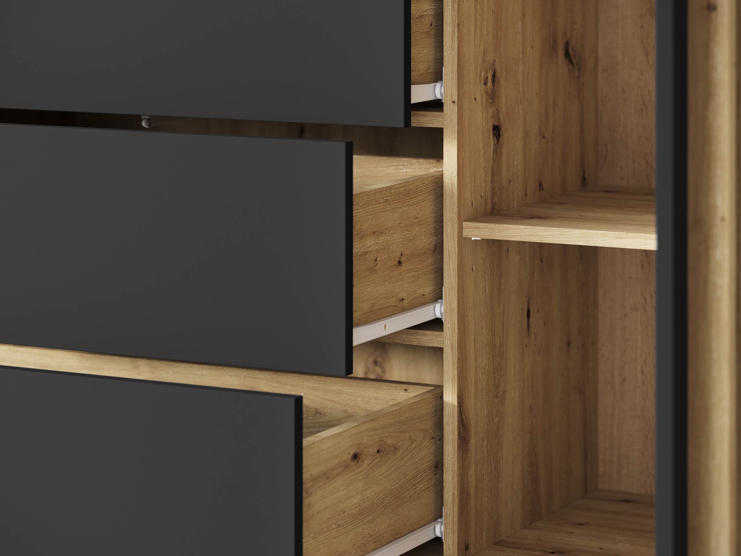 Conjunto de salón Temora 104 (Roble Artisan + Grafito)