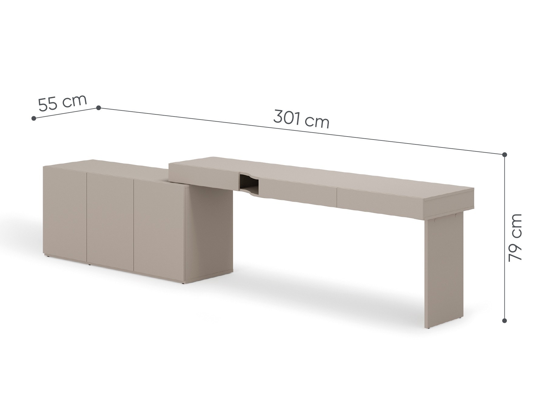 Mesa de oficina Evareve 111 (Derecha)
