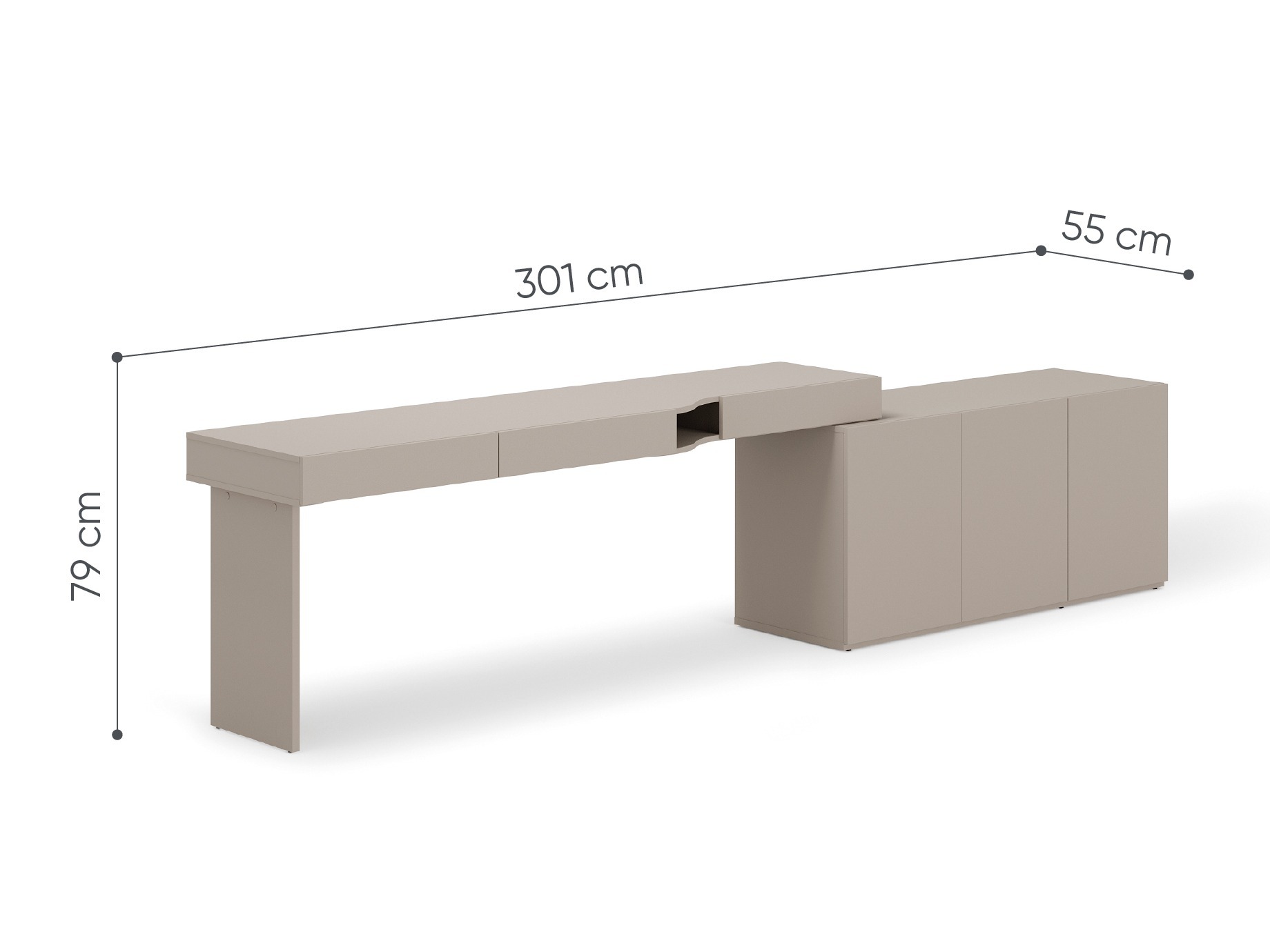 Mesa de oficina Evareve 111 (Izquierda)