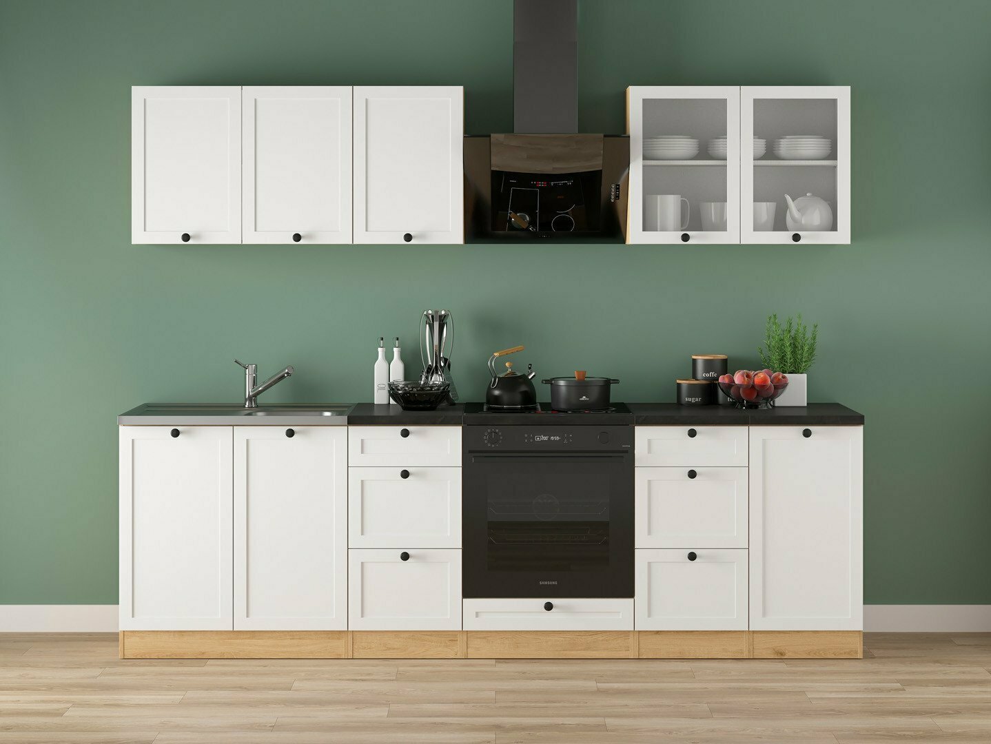 Conjunto de cocina modular Classic White Oak 122