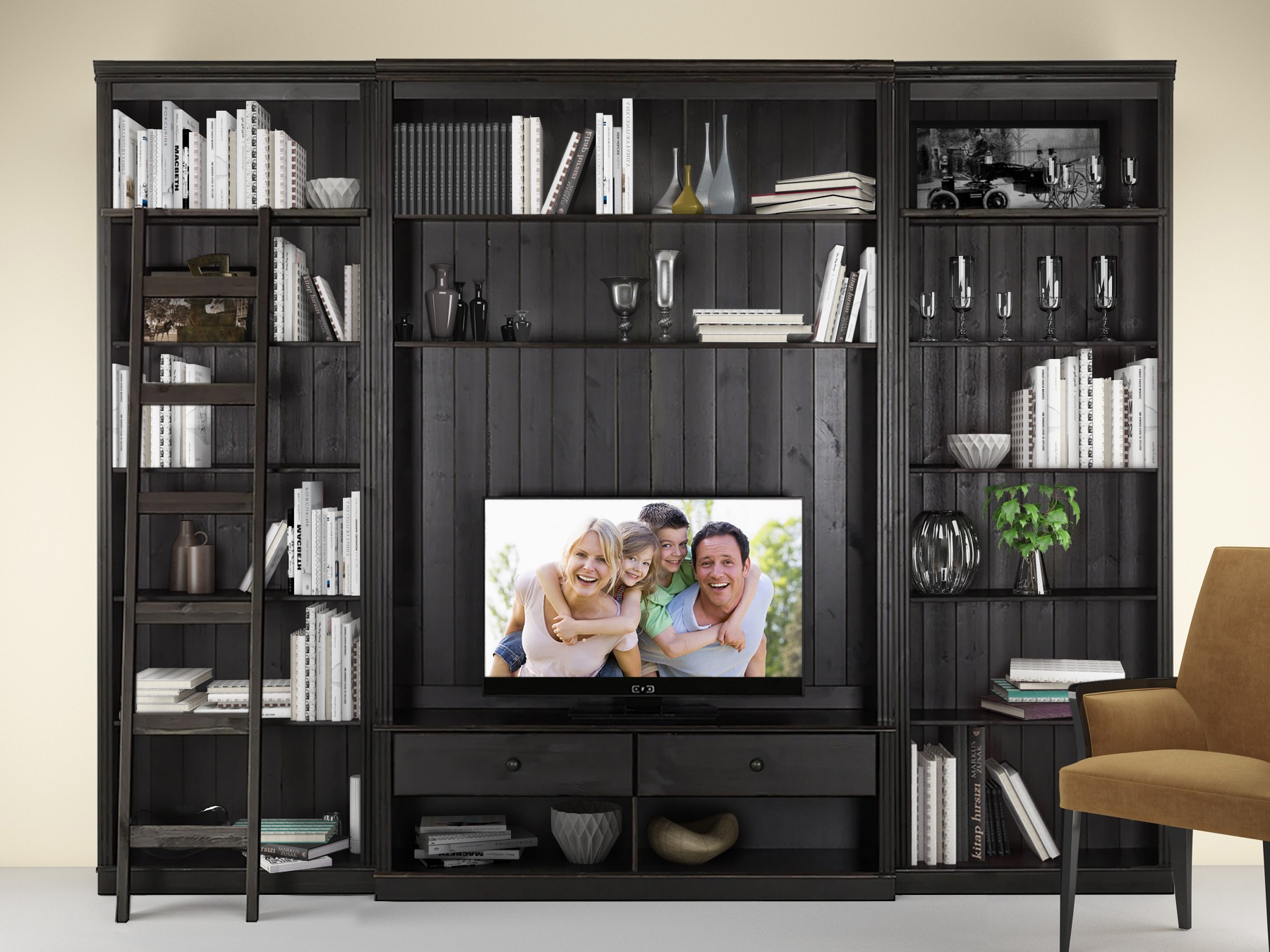 Conjunto de salón Saltoro 108 (Marrón oscuro)