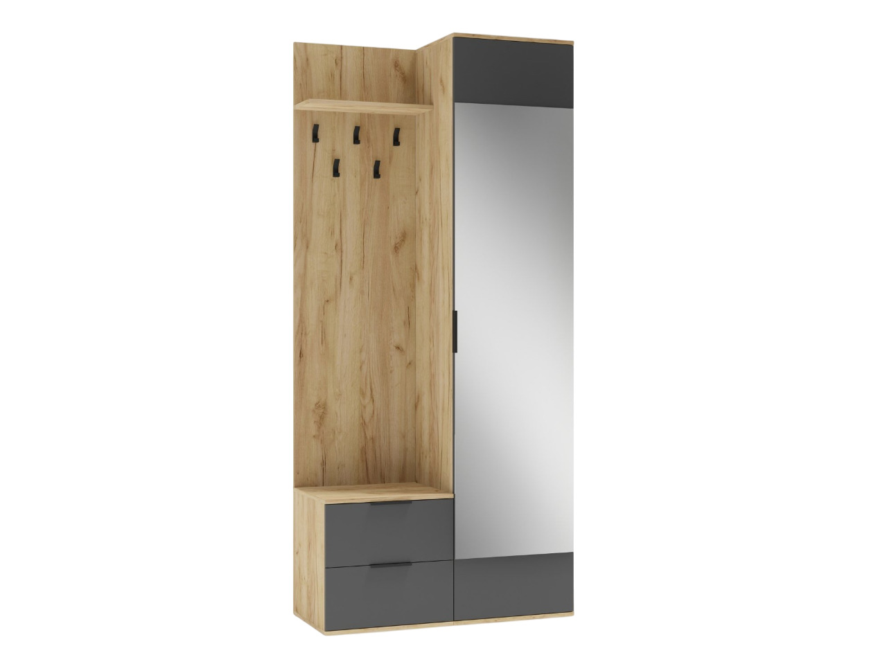 Conjunto para recibidor Houston 2004 (Antracita + Roble dorado)