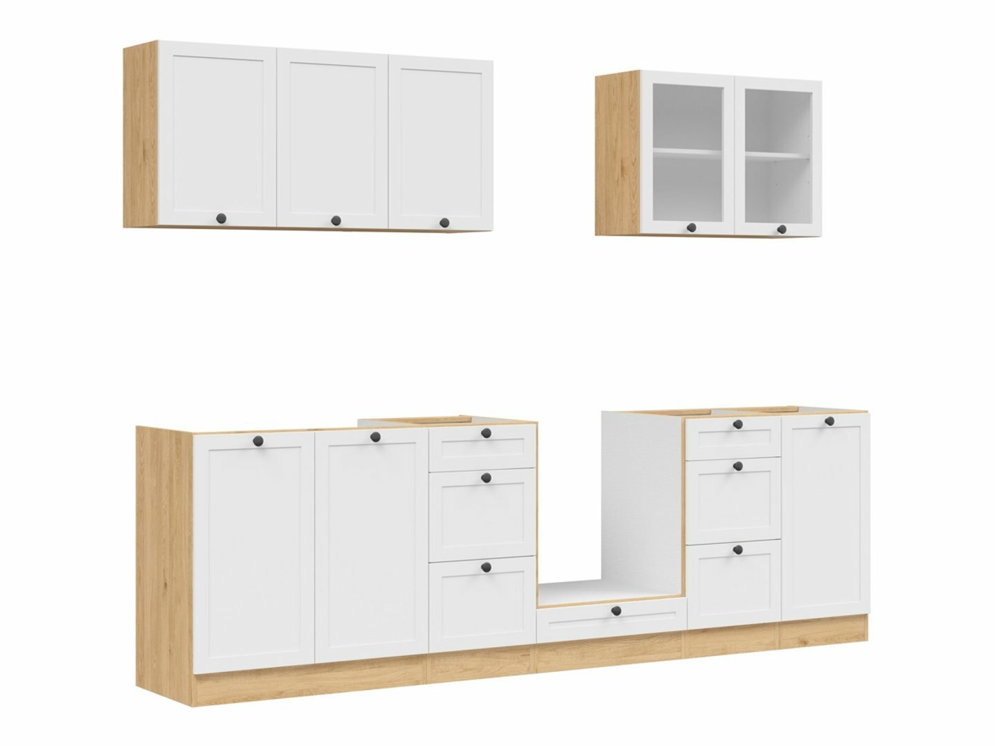 Conjunto de cocina modular Classic White Oak 122