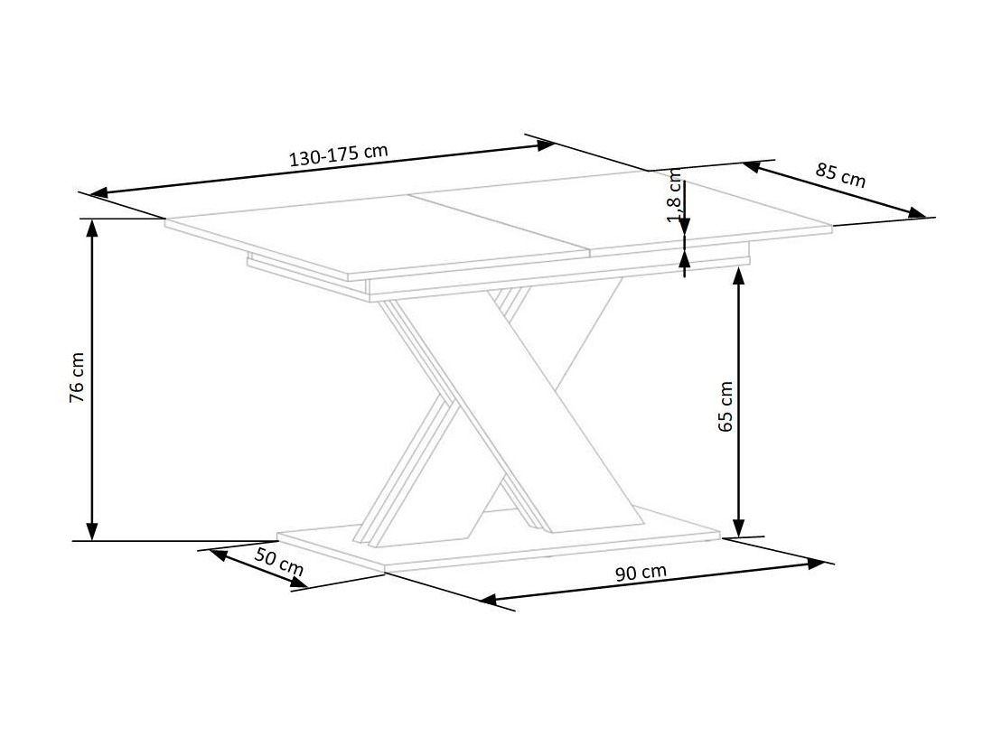 Mesa Houston 1724 (Roble crema + Cachemira)