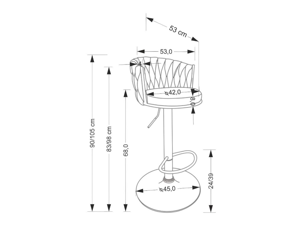 Silla de barra Houston 2016 (Beige + Negro)