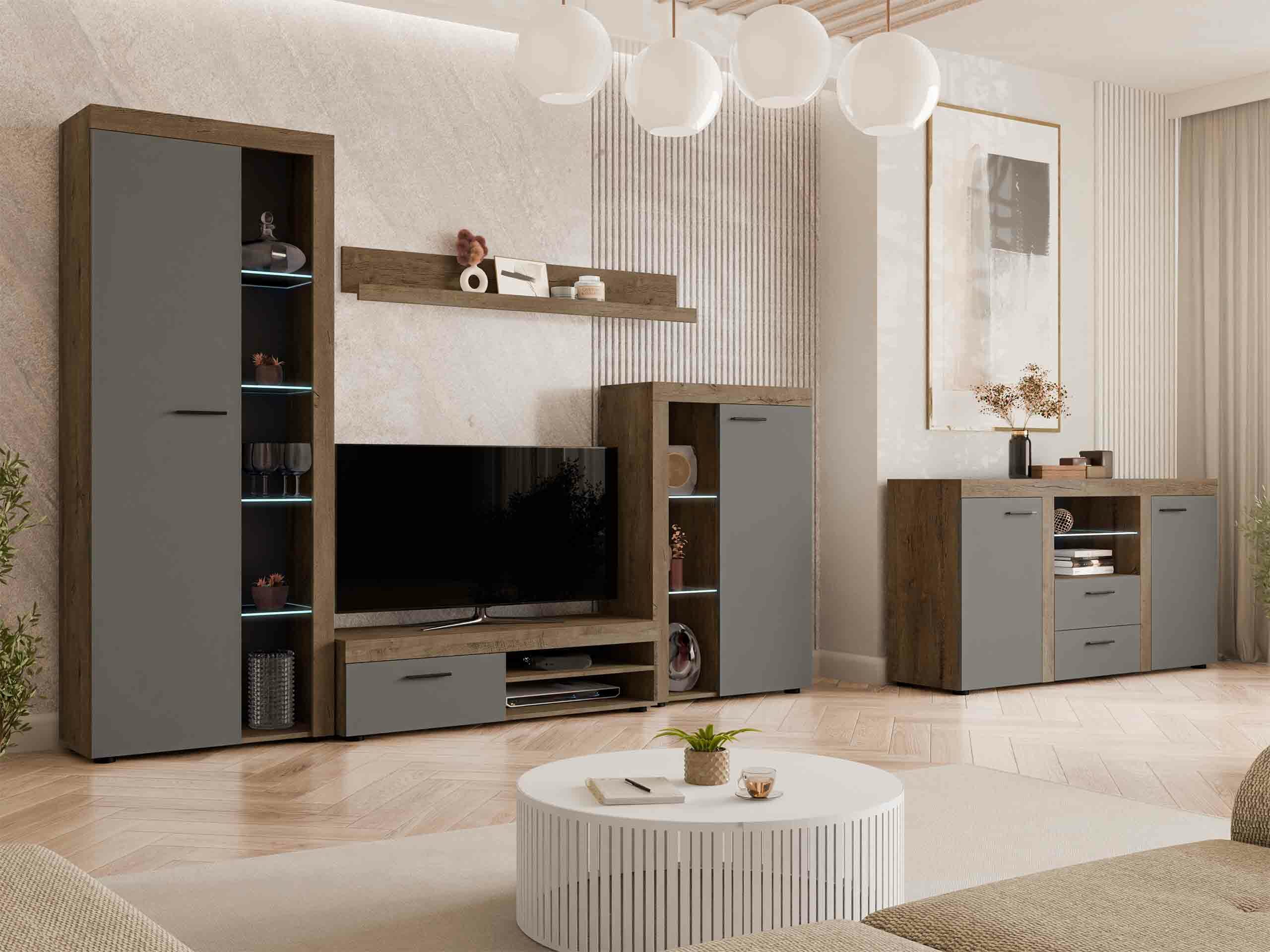 Cómoda Tucson 104 (Roble de lefkada + Grafito)