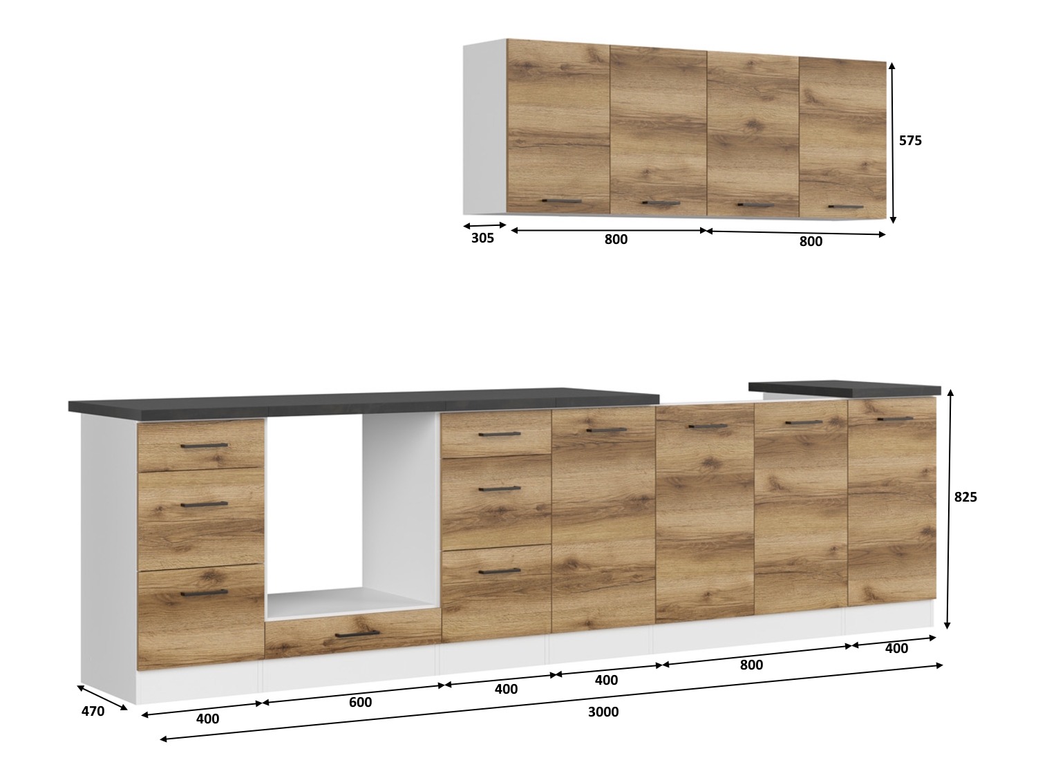 Conjunto de cocina modular Dela 116