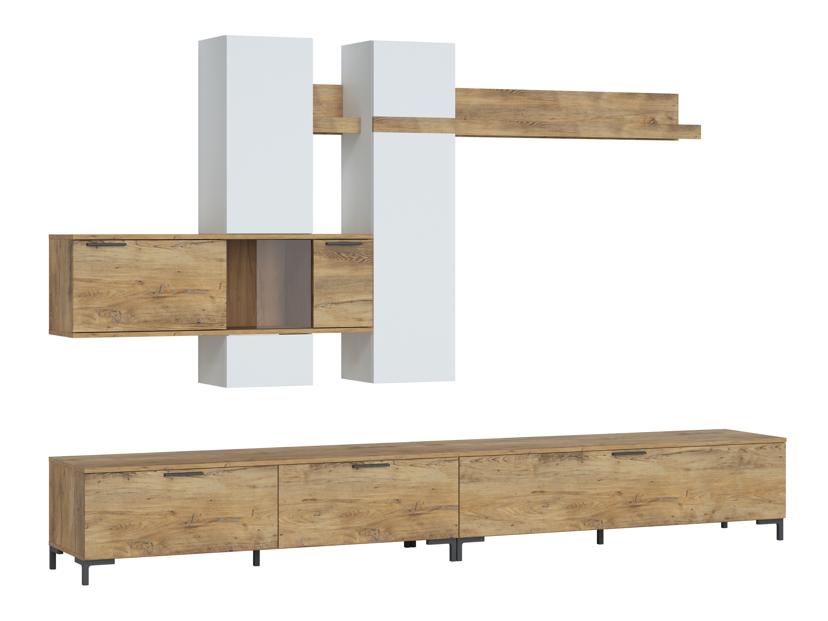 Conjunto de salón Salnola 105 (Blanco + Castaña)