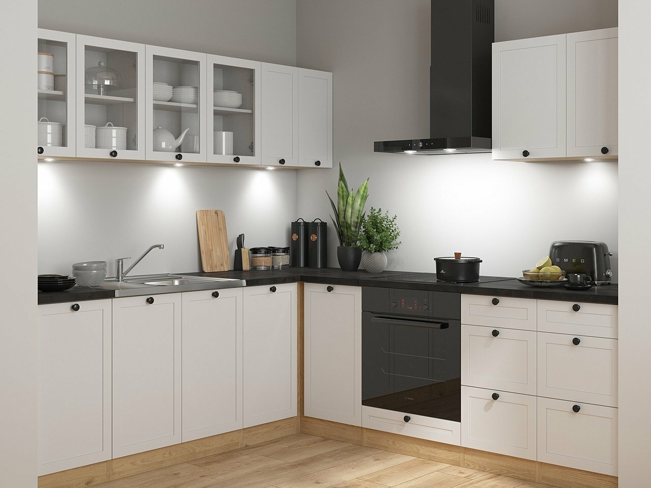 Conjunto de cocina modular Classic White Oak 125