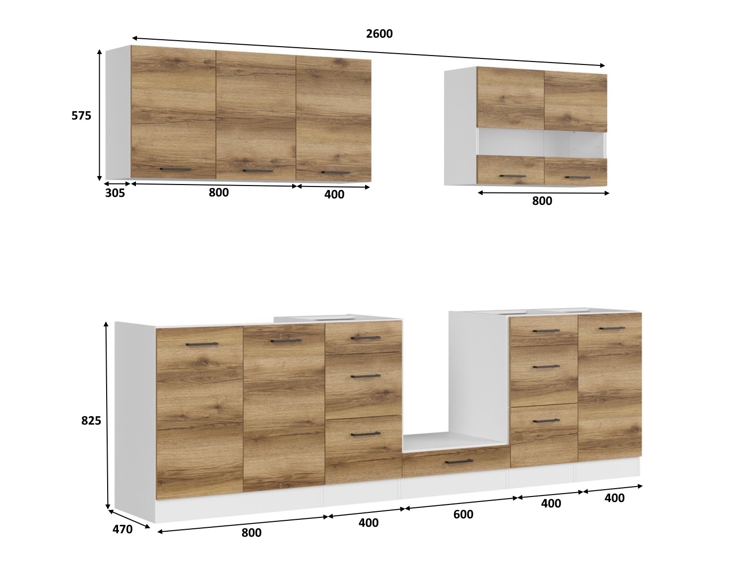 Conjunto de cocina modular Dela 117