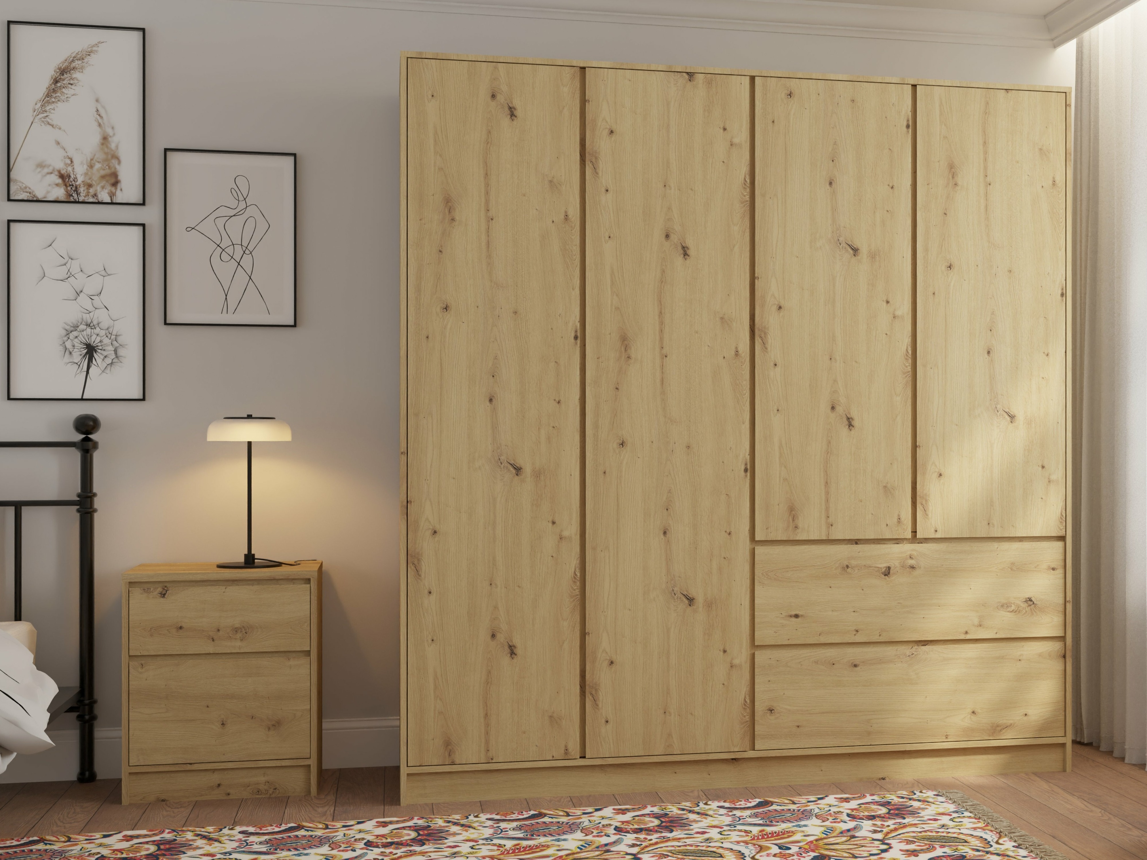 Mesilla de noche Mervese 100 (Roble Artisan)