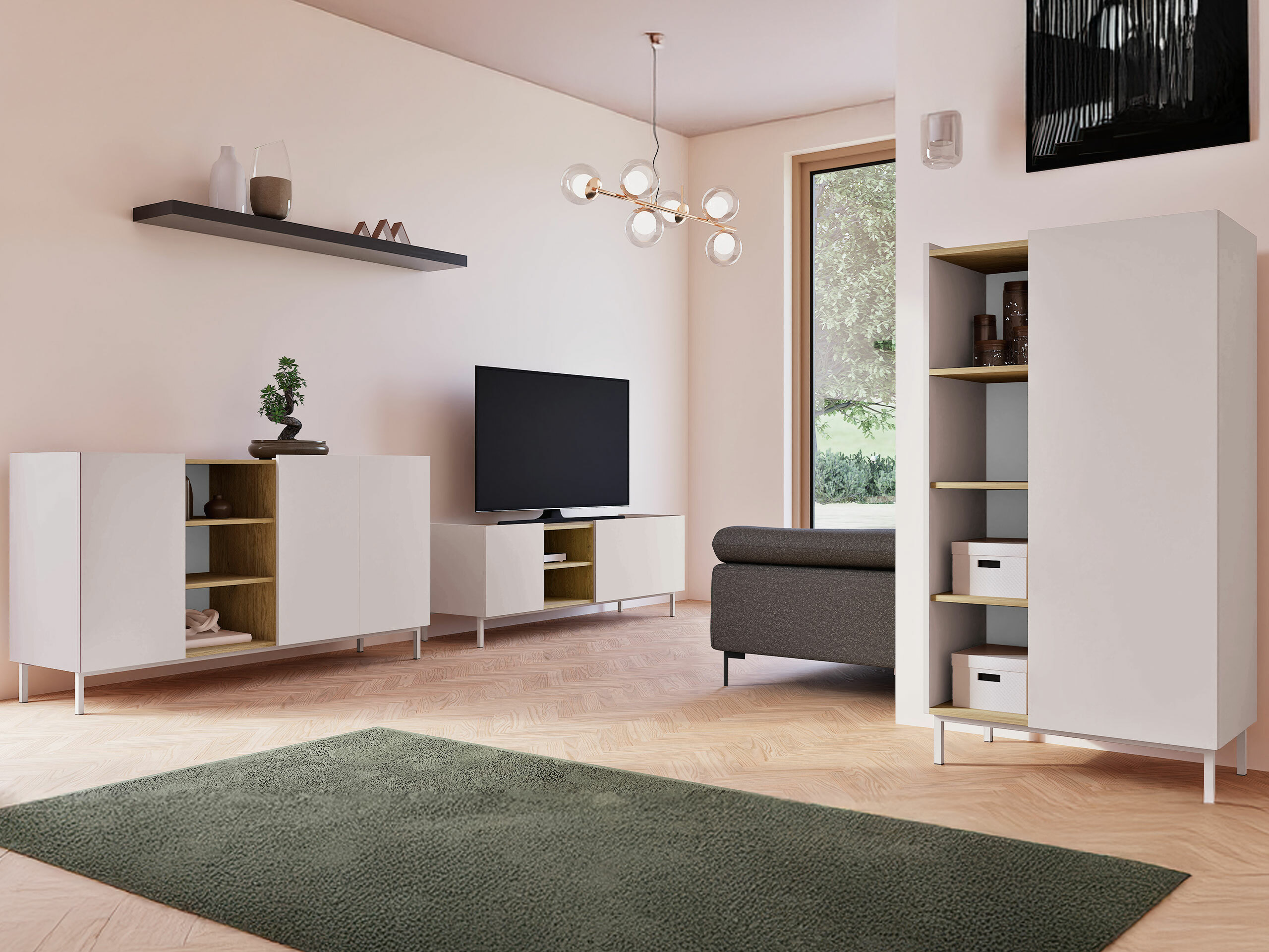 Aparador Veldome 100 (Cachemira + Roble Cremona)