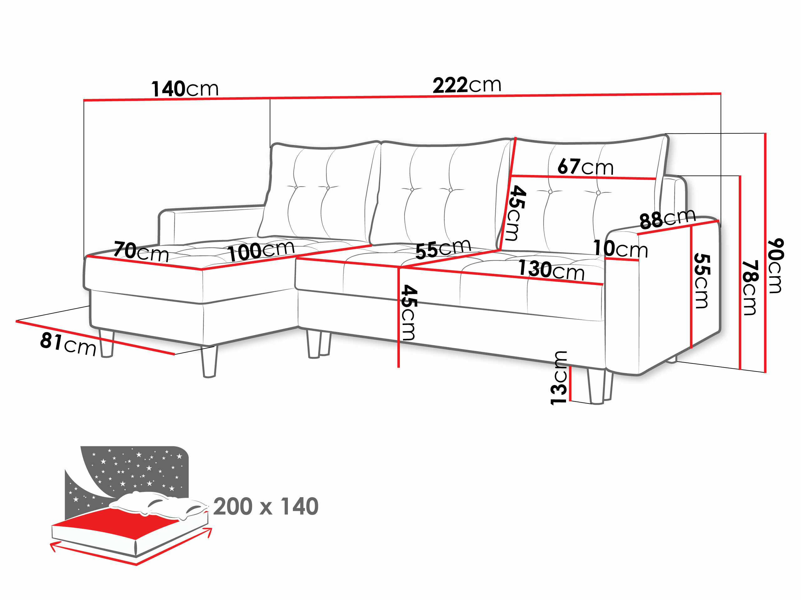 Sofá rinconero Boulder 100 (Malmo 83)
