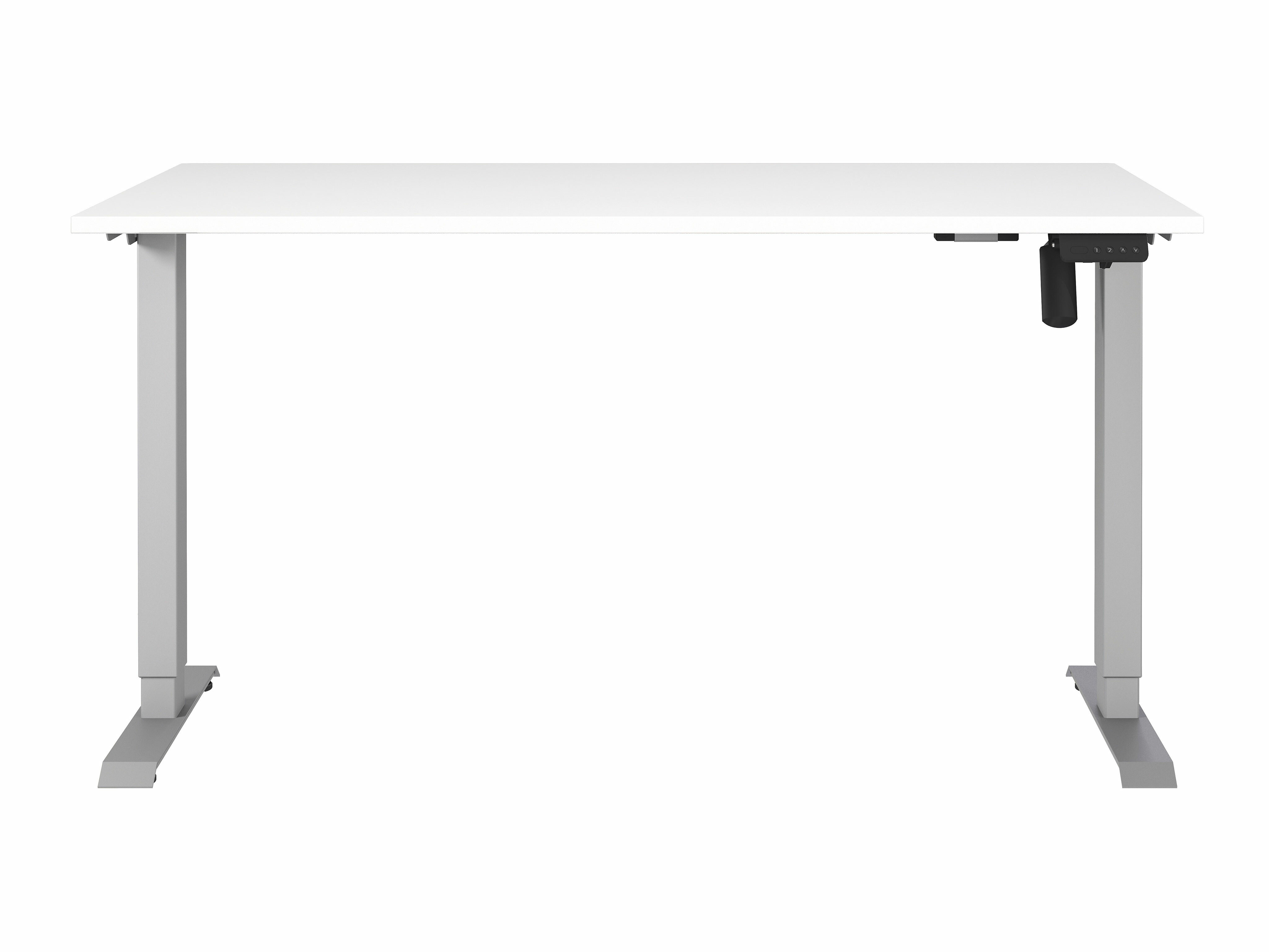 Escritorio de altura regulable Lartesi 116 (Blanco + Plata)