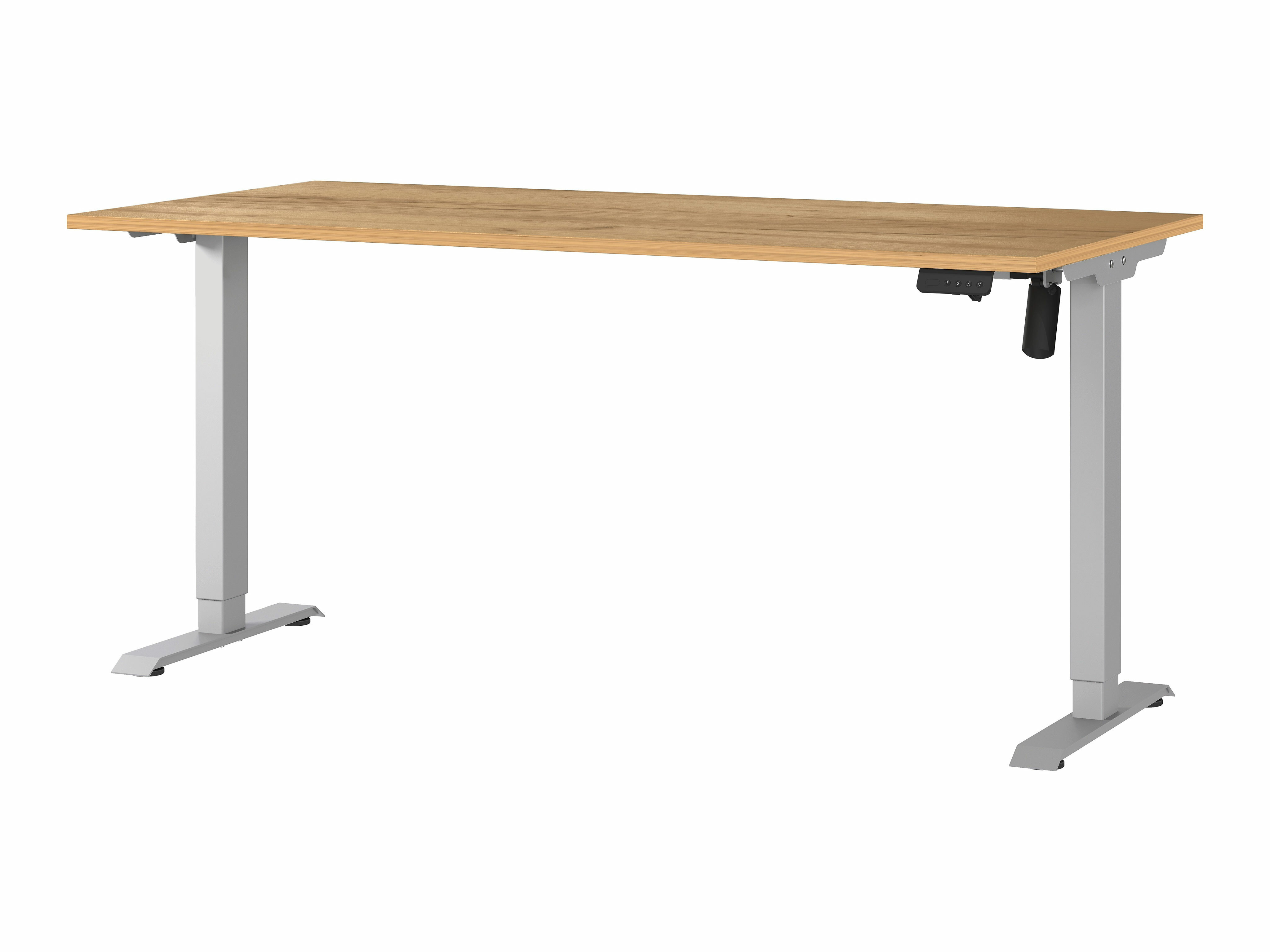 Escritorio de altura regulable Lartesi 117 (Navarra roble + Plata)