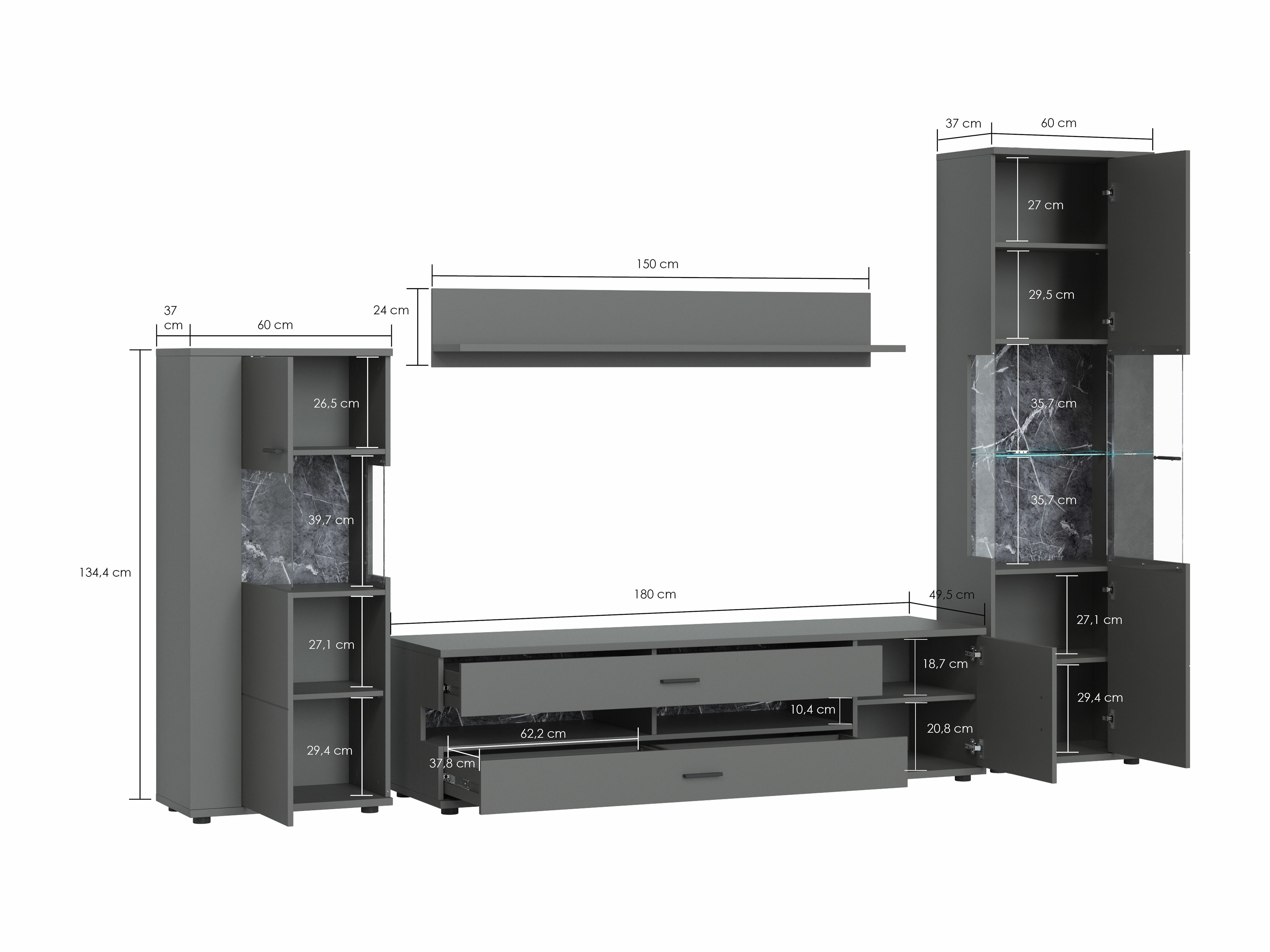 Conjunto de salón Ontario 161 (Grafito)