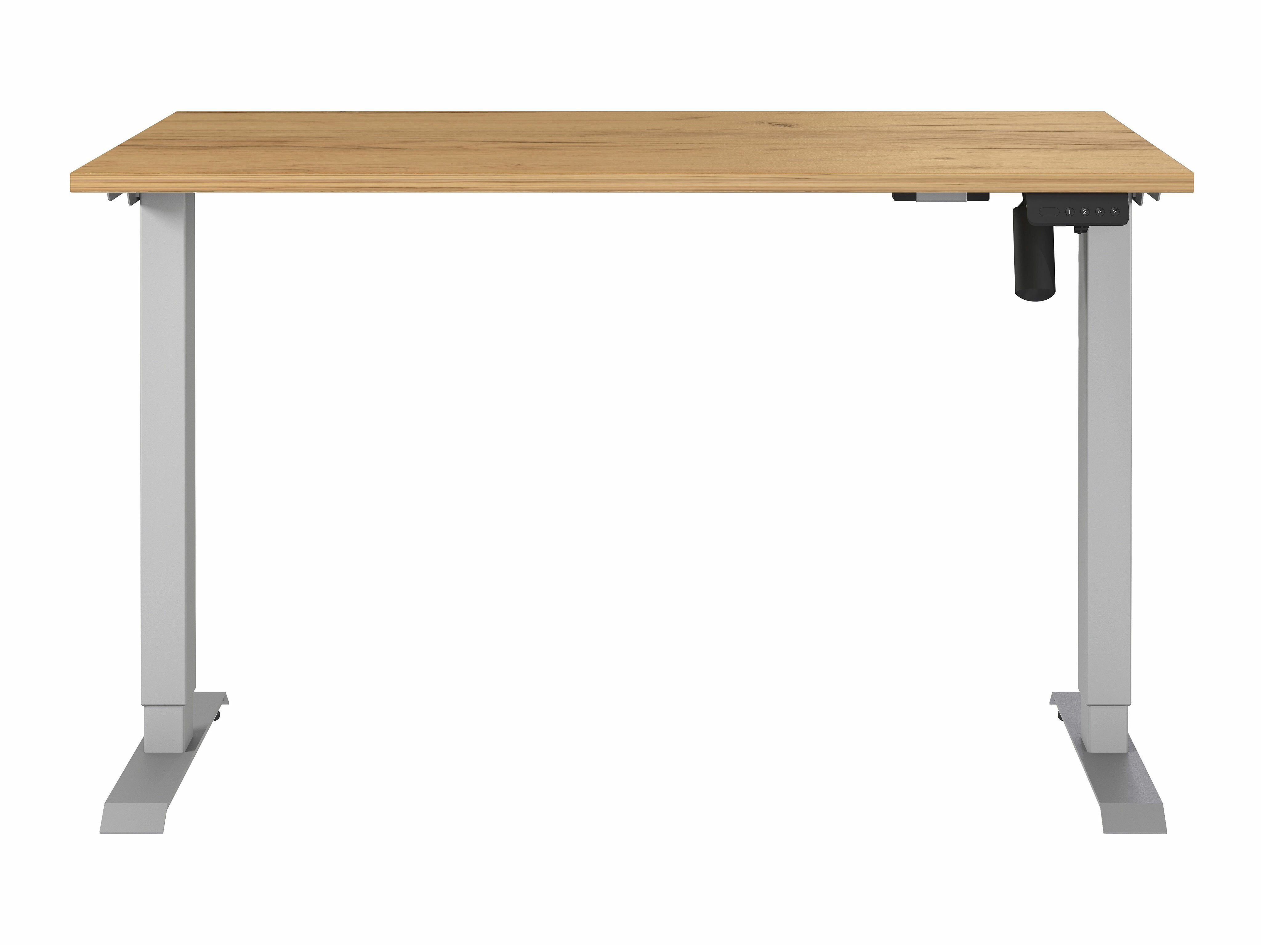 Escritorio de altura regulable Lartesi 115 (Navarra roble + Plata)